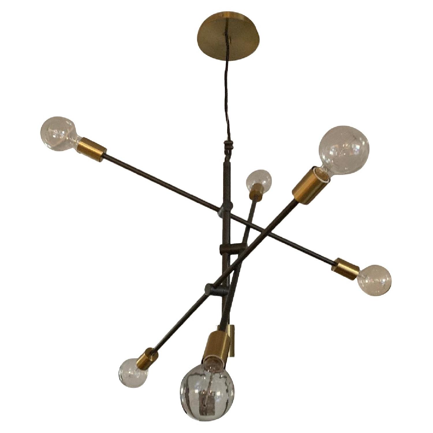 Black & Brass Edison Bulb Chandelier AptDeco