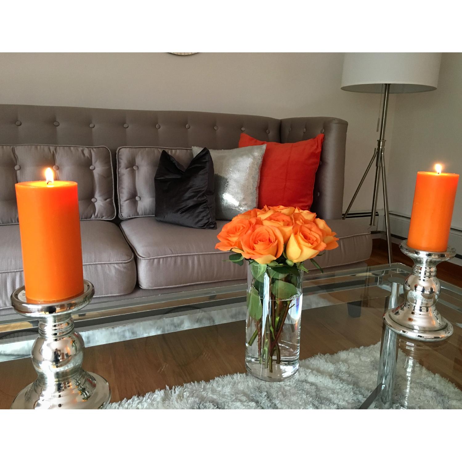 Target Gray Tufted Sofa AptDeco