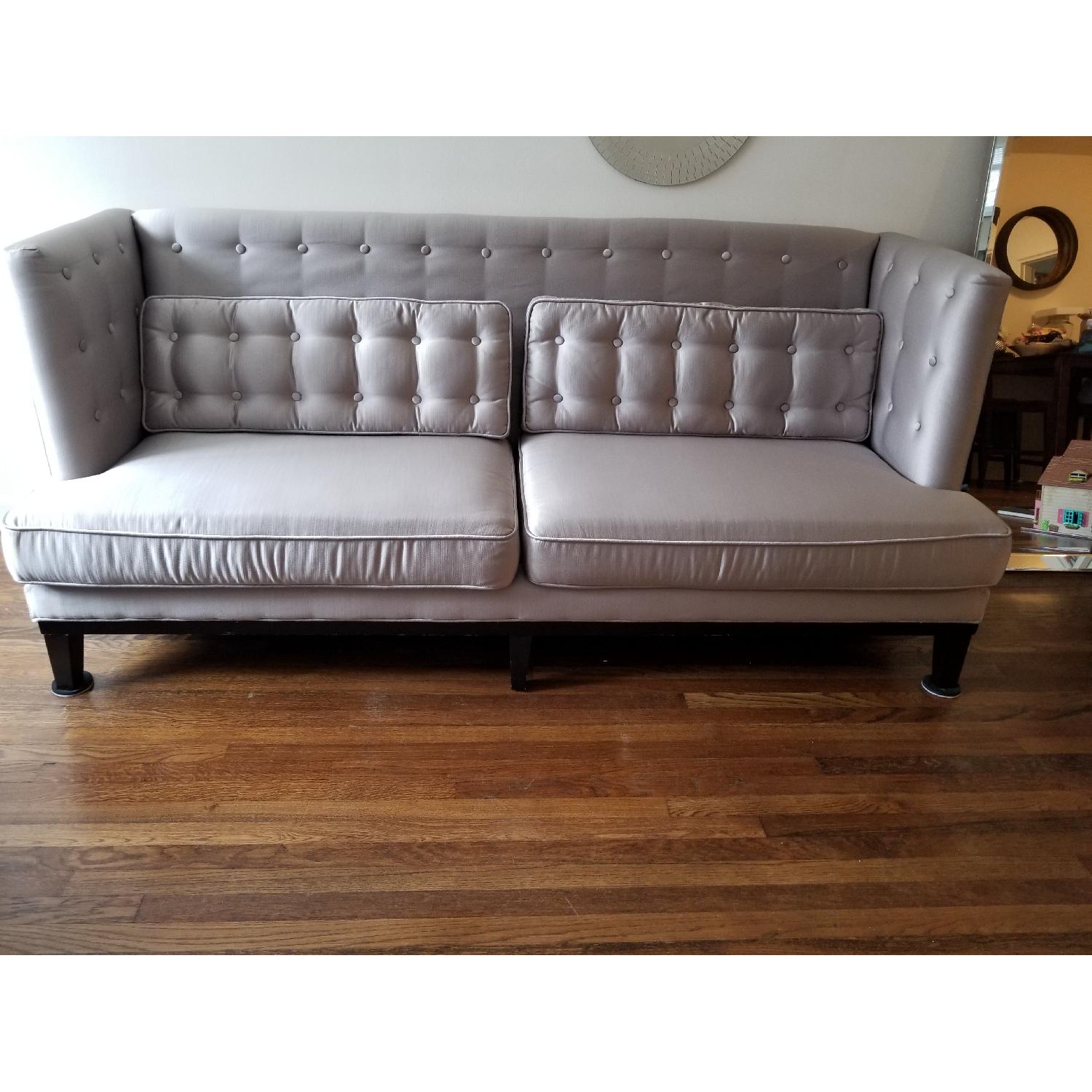 Target Gray Tufted Sofa AptDeco