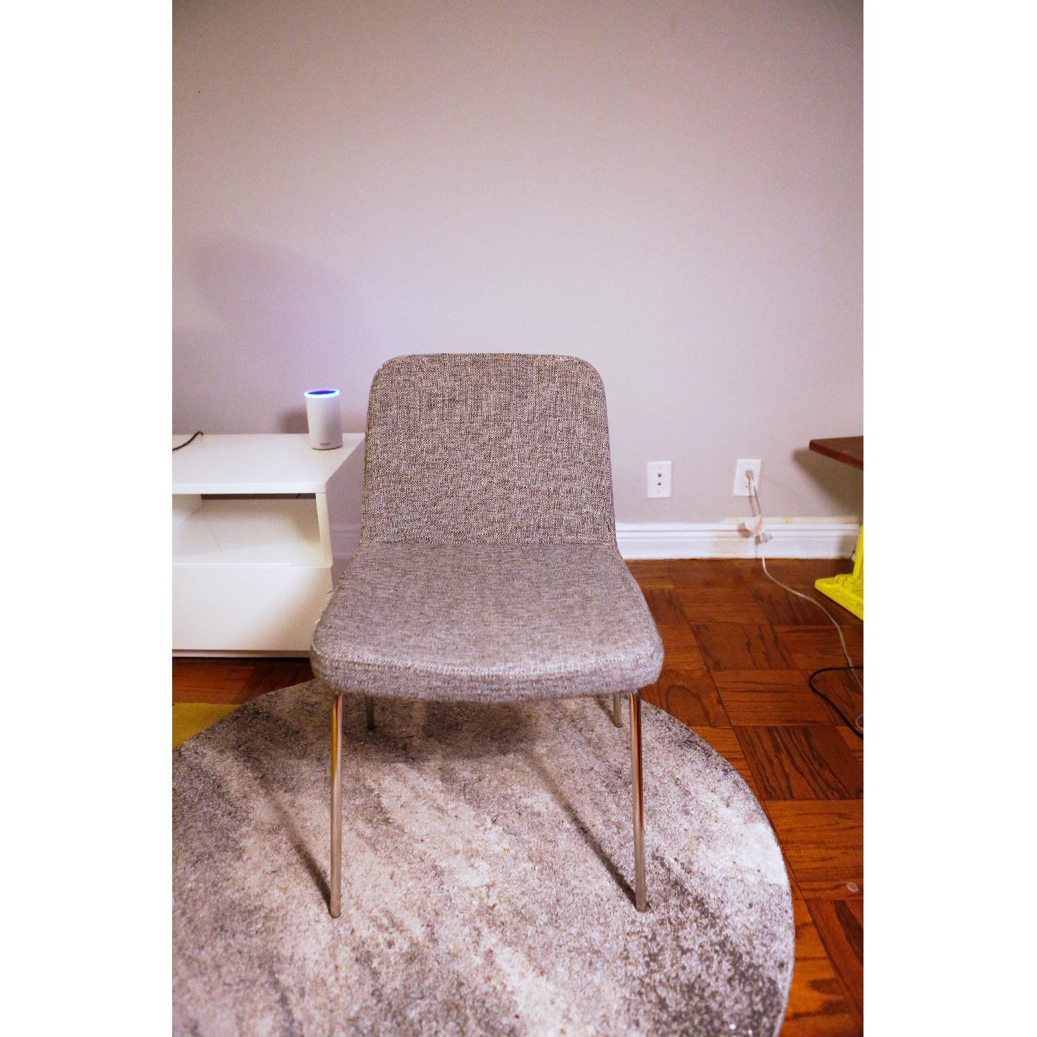 CB2 Charlie Grey Tweed Dining Chairs - image-1
