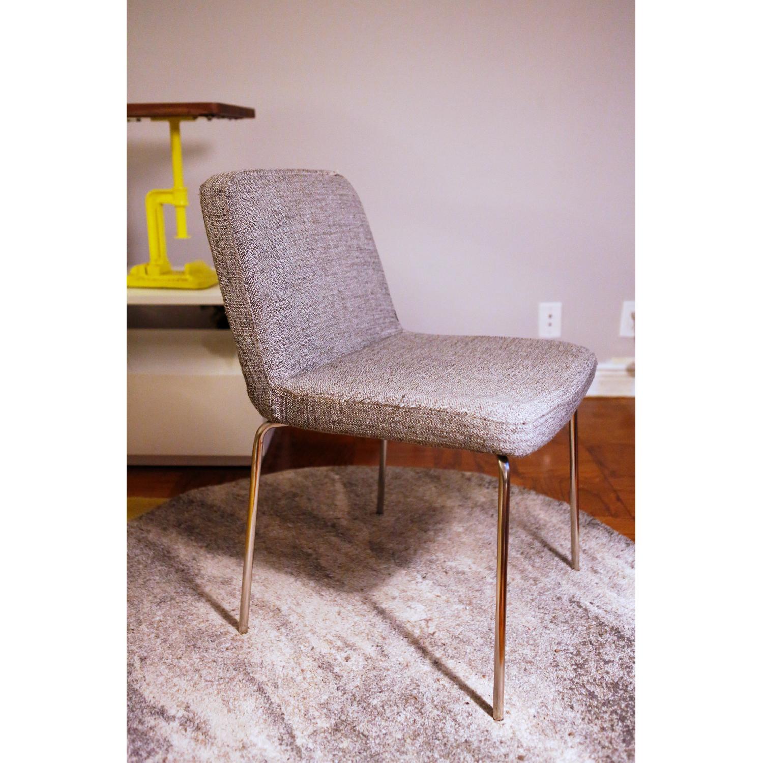 CB2 Charlie Grey Tweed Dining Chairs - image-2