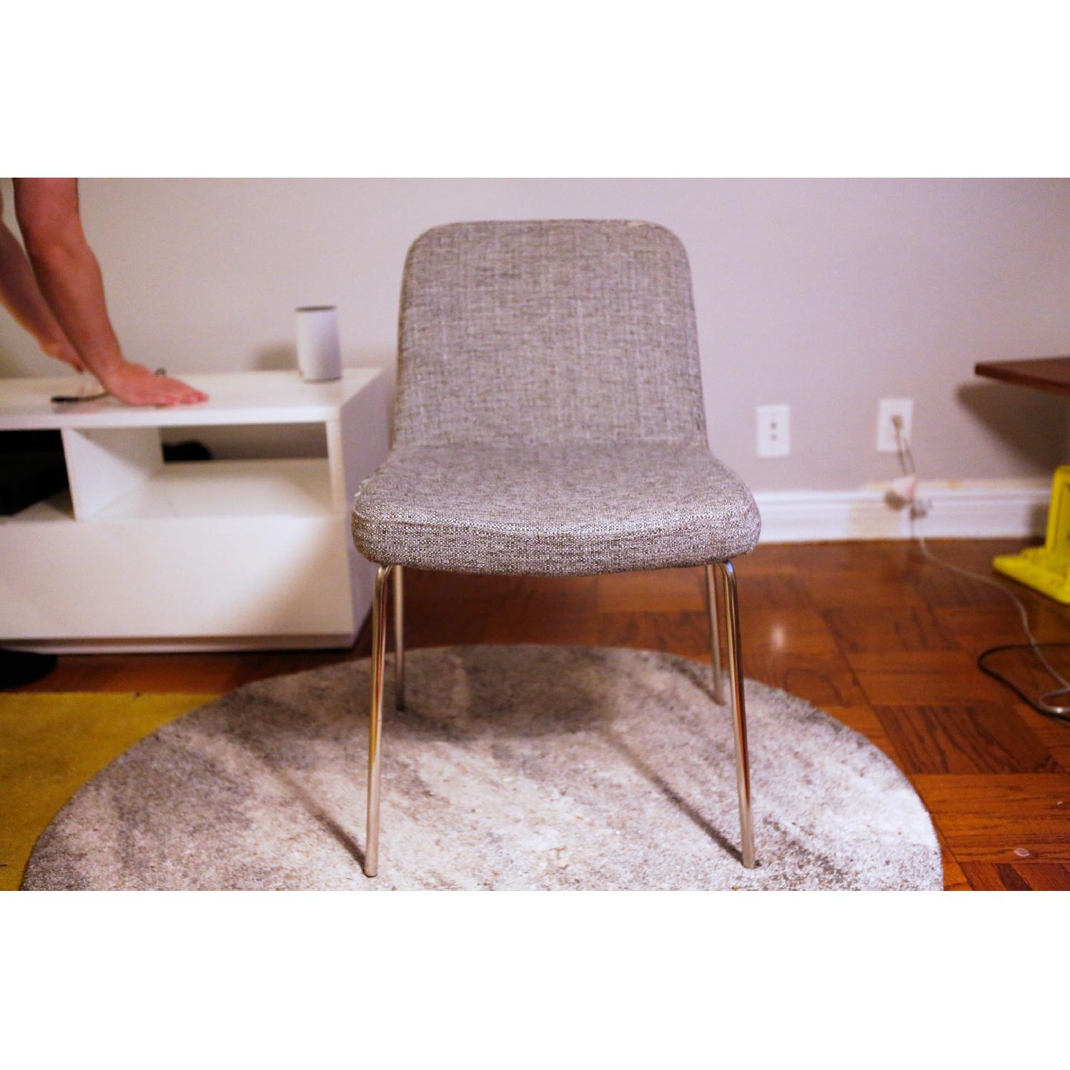 CB2 Charlie Grey Tweed Dining Chairs - image-3