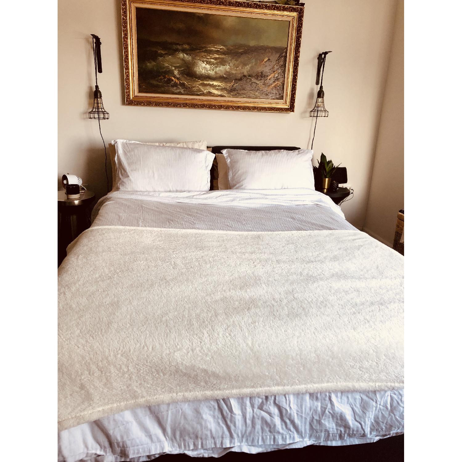 Calligaris Fully Upholstered Italian Bed w/ Storage - image-2