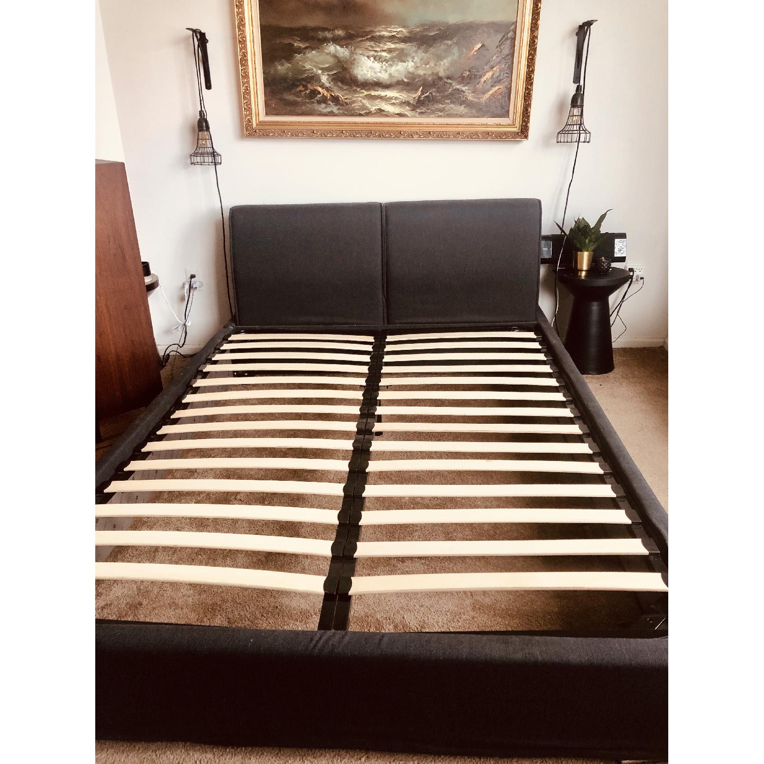 Calligaris Fully Upholstered Italian Bed w/ Storage - image-4