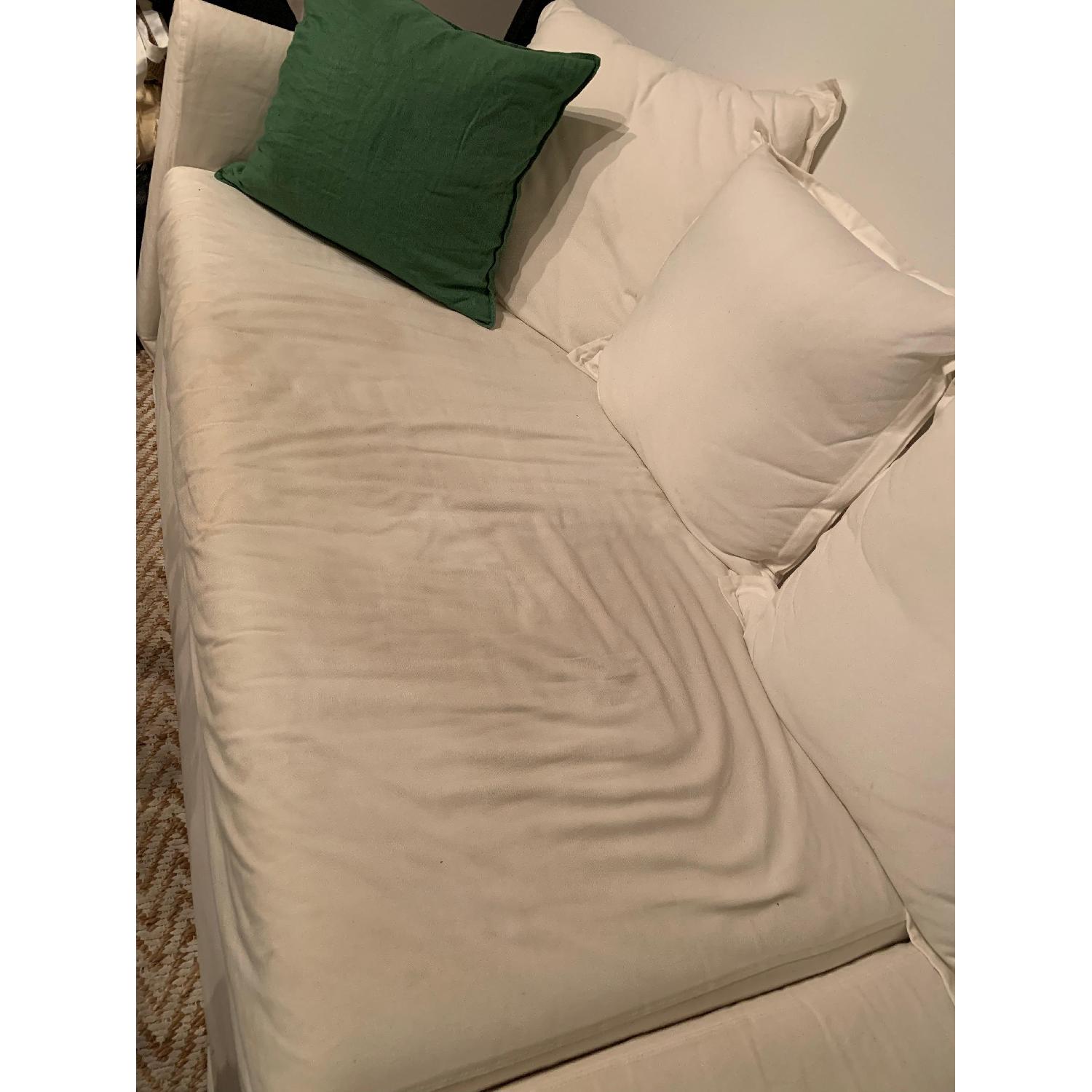 Ikea White Sleeper Sectional Sofa w/ Chaise - image-3