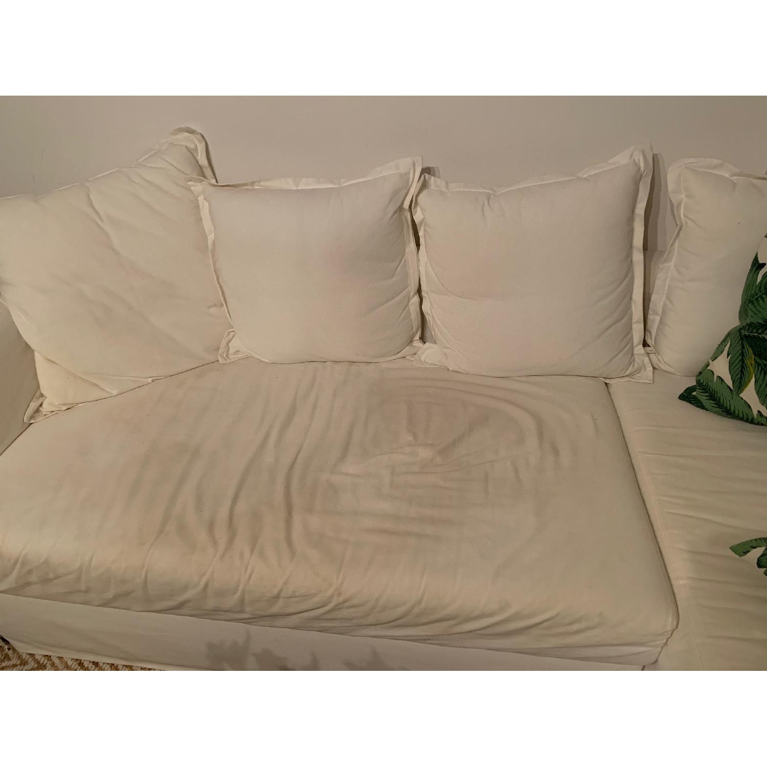 Ikea White Sleeper Sectional Sofa w/ Chaise - image-4