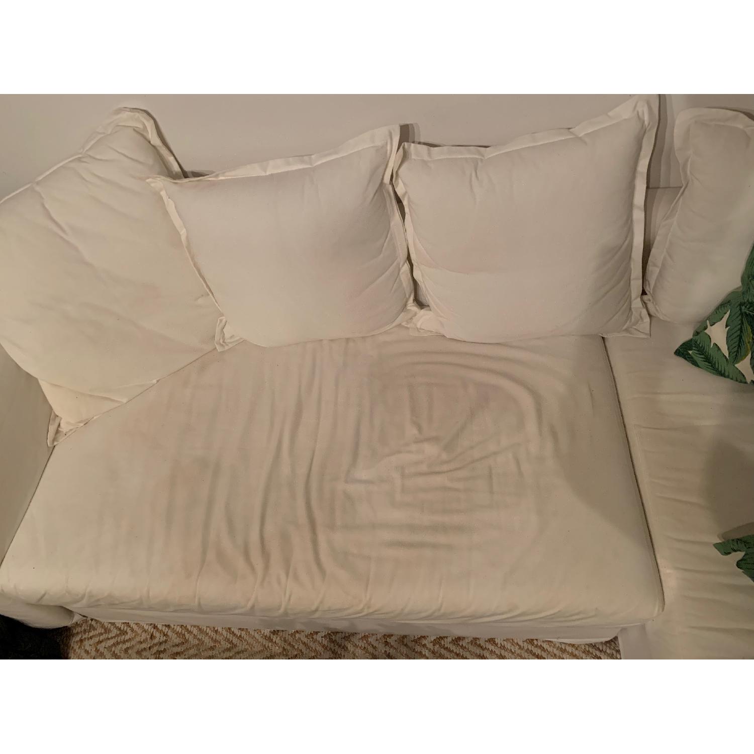 Ikea White Sleeper Sectional Sofa w/ Chaise - image-5