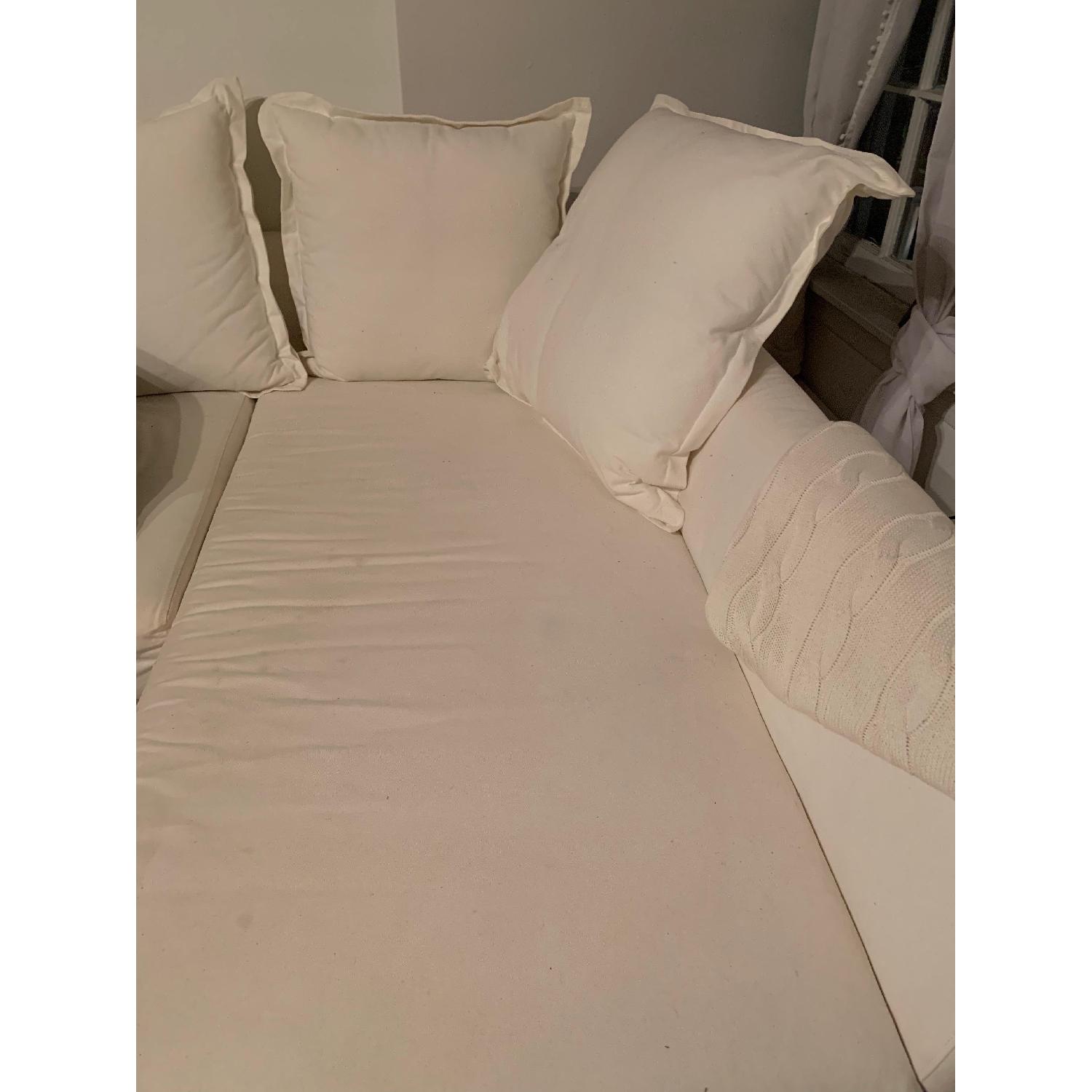 Ikea White Sleeper Sectional Sofa w/ Chaise - image-6