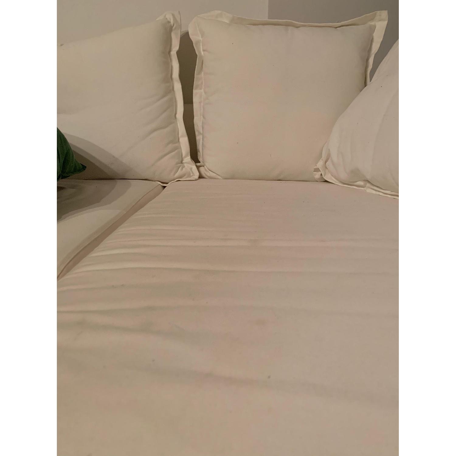 Ikea White Sleeper Sectional Sofa w/ Chaise - image-7