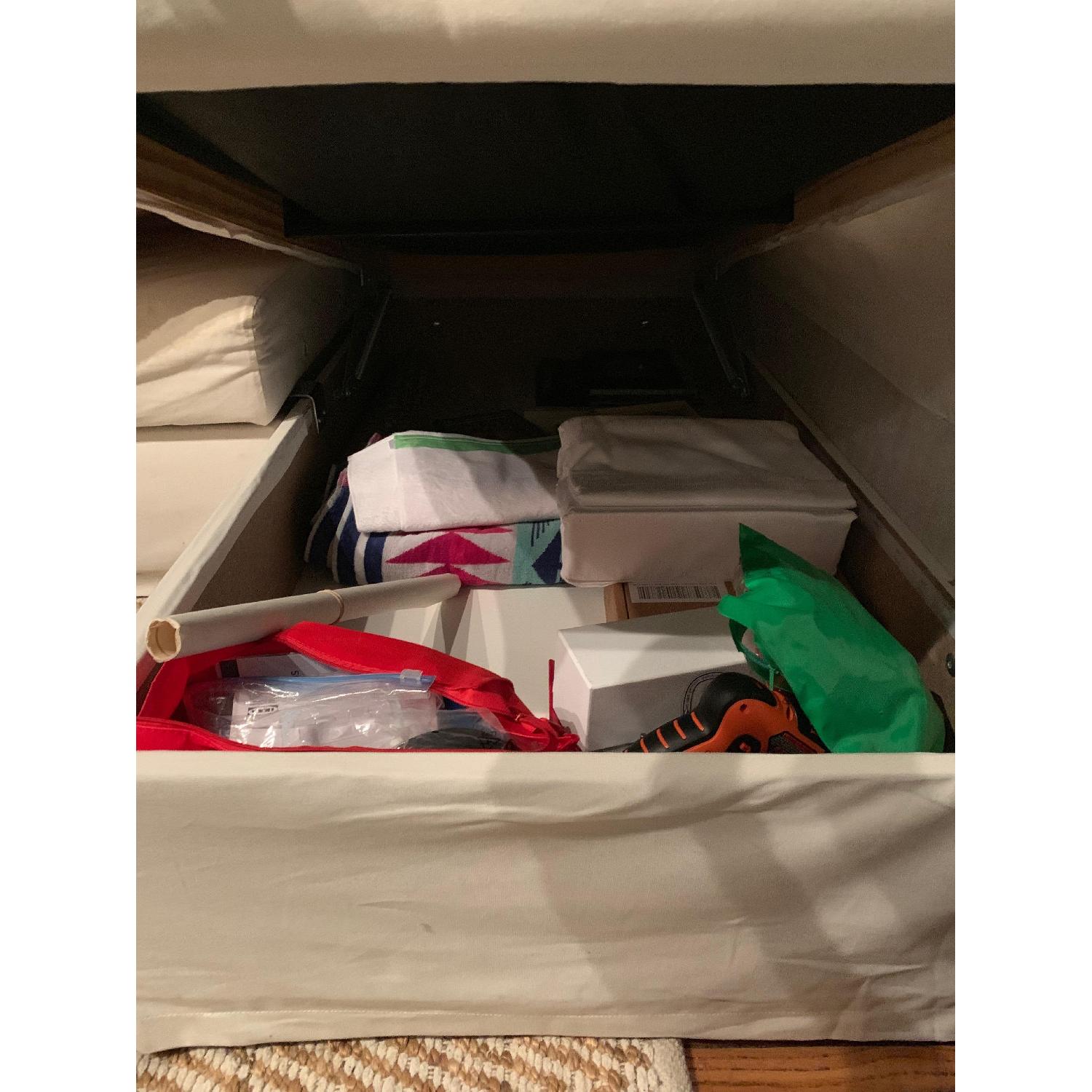 Ikea White Sleeper Sectional Sofa w/ Chaise - image-9