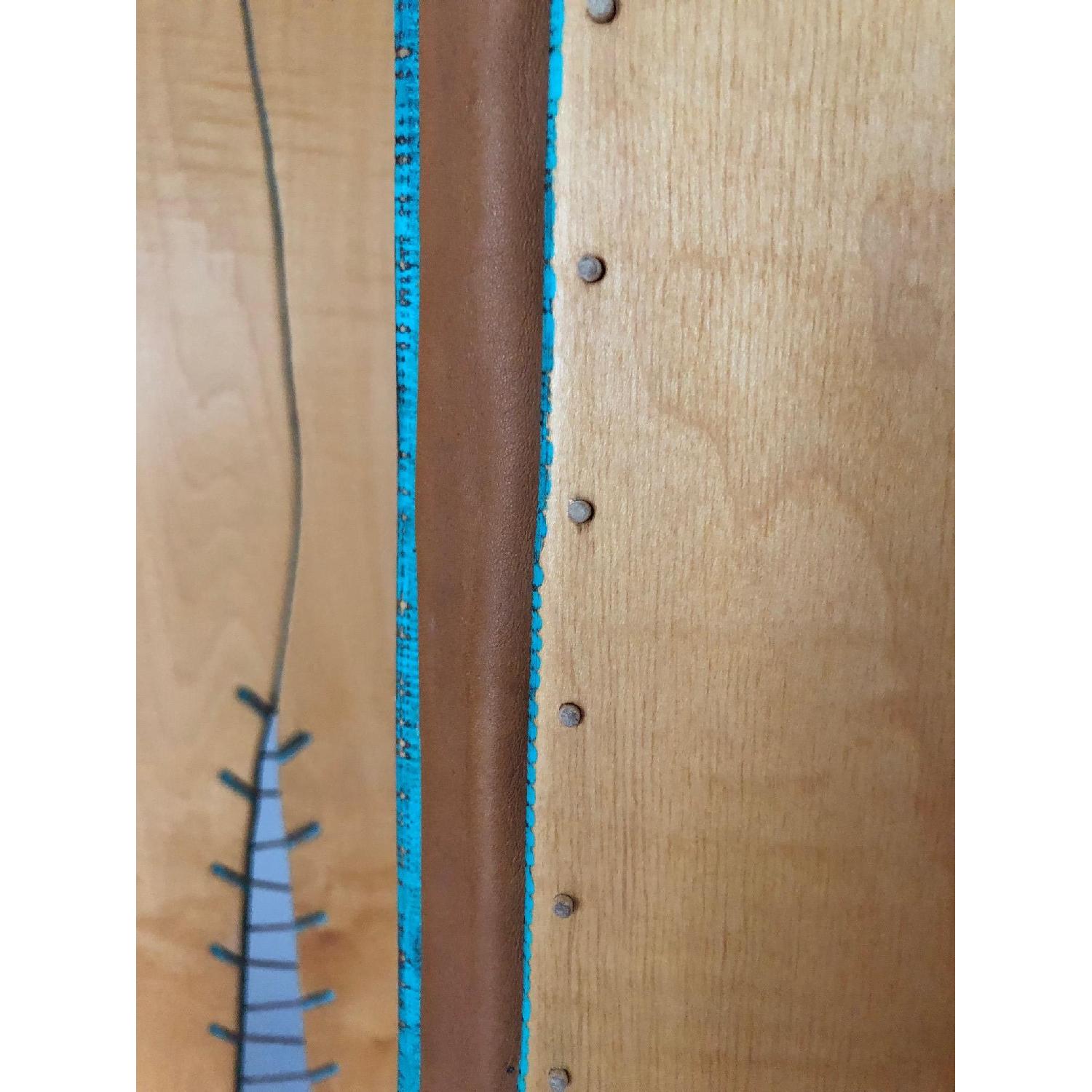 Artist Made Folding Screen w/ Leather Hinges - image-3