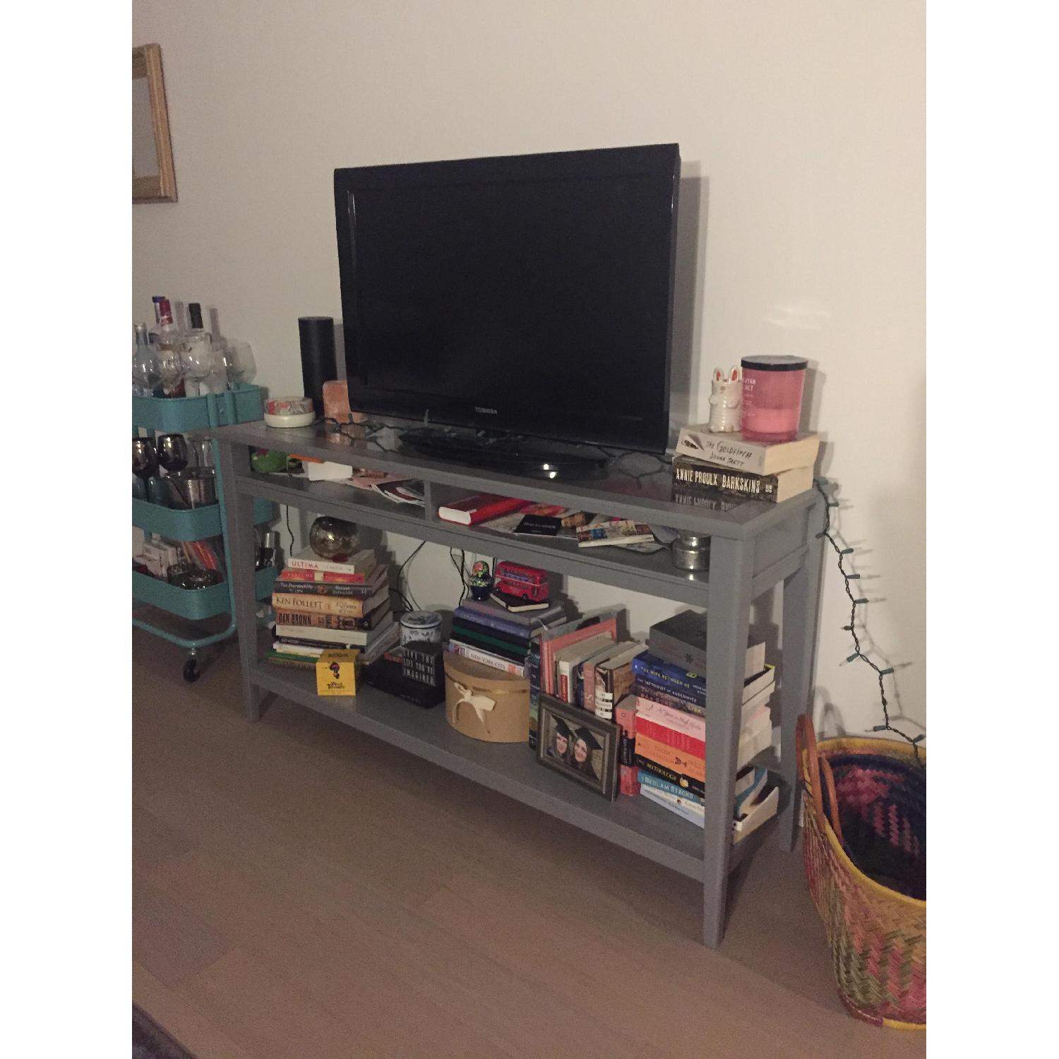 Ikea Liatorp Grey Console Table w/ Glass Inlay - image-4