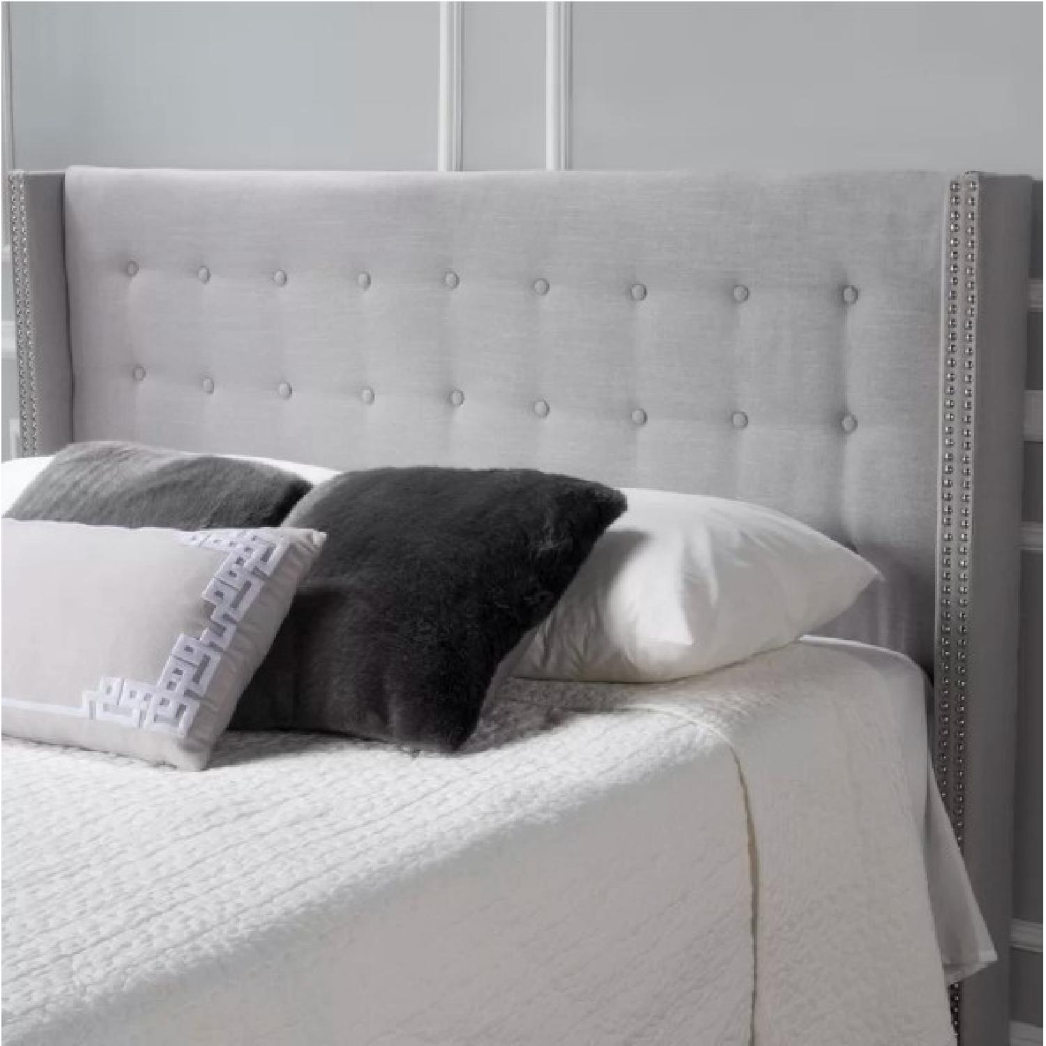 William Arlo Edmund Upholstered Queen Wingback Headboard - image-1