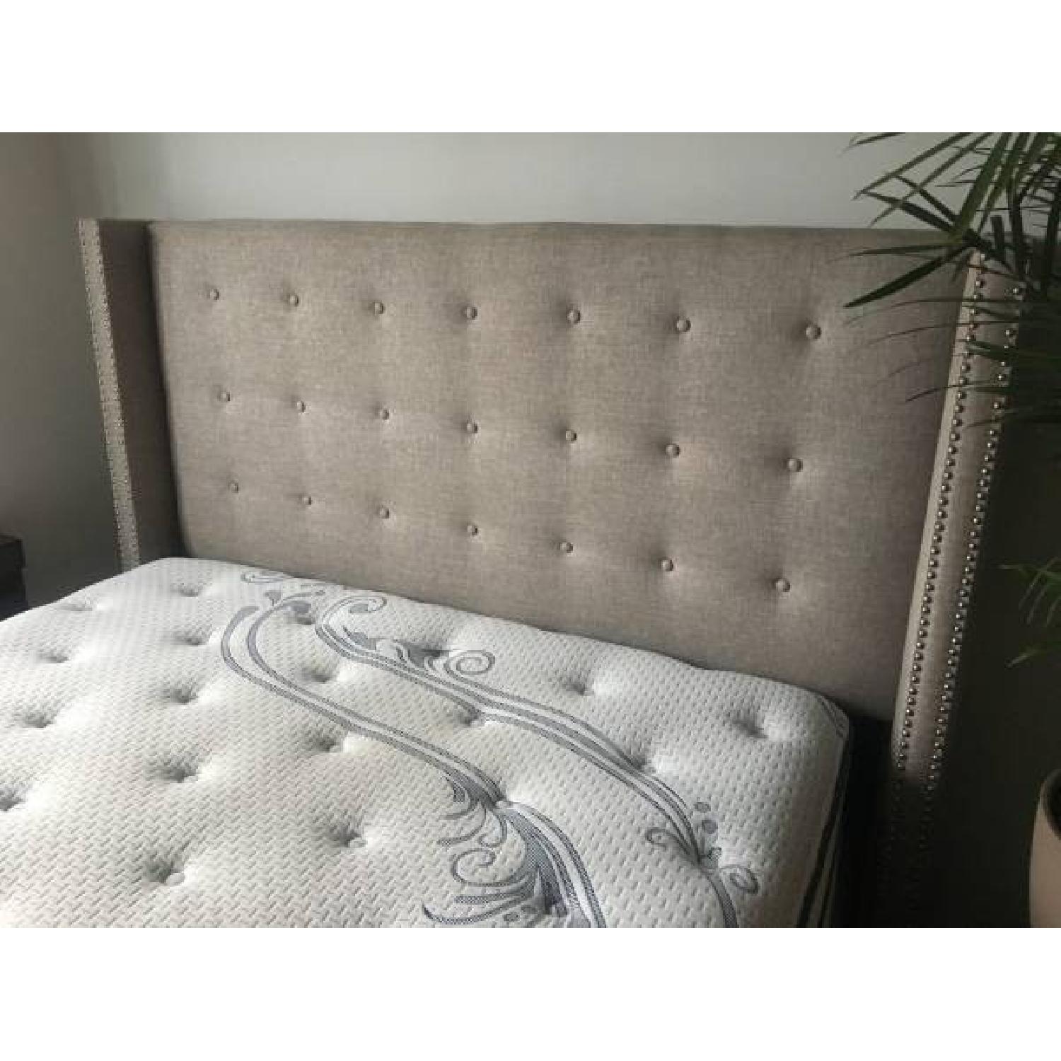 William Arlo Edmund Upholstered Queen Wingback Headboard - image-3
