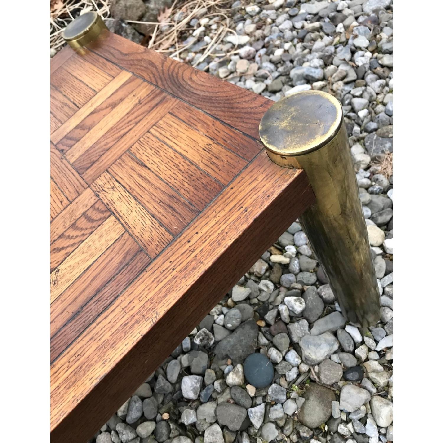 Lane Mid Century Brass & Parquet Coffee Table - image-4