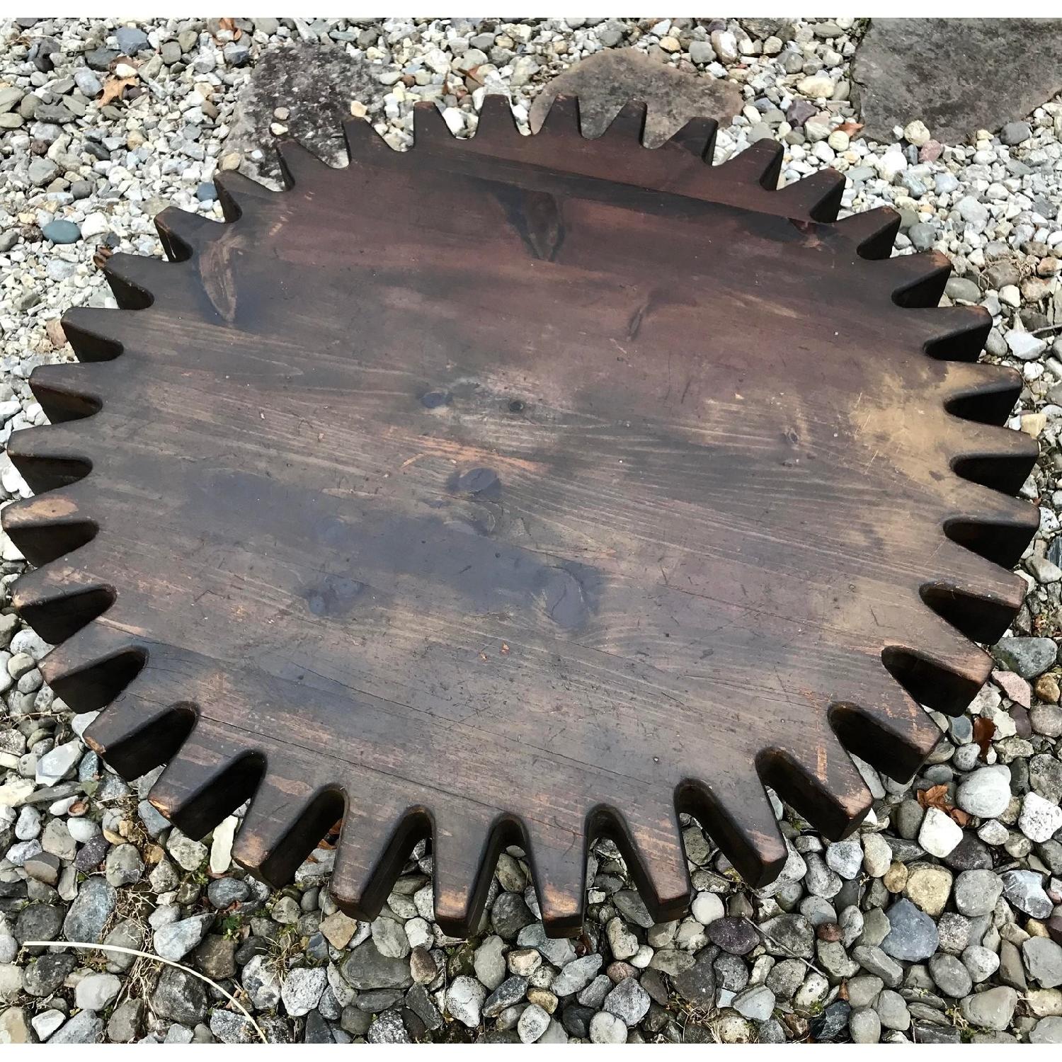 Ethan Allen Vintage Cog Wheel Sprocket Style Coffee Table - image-1