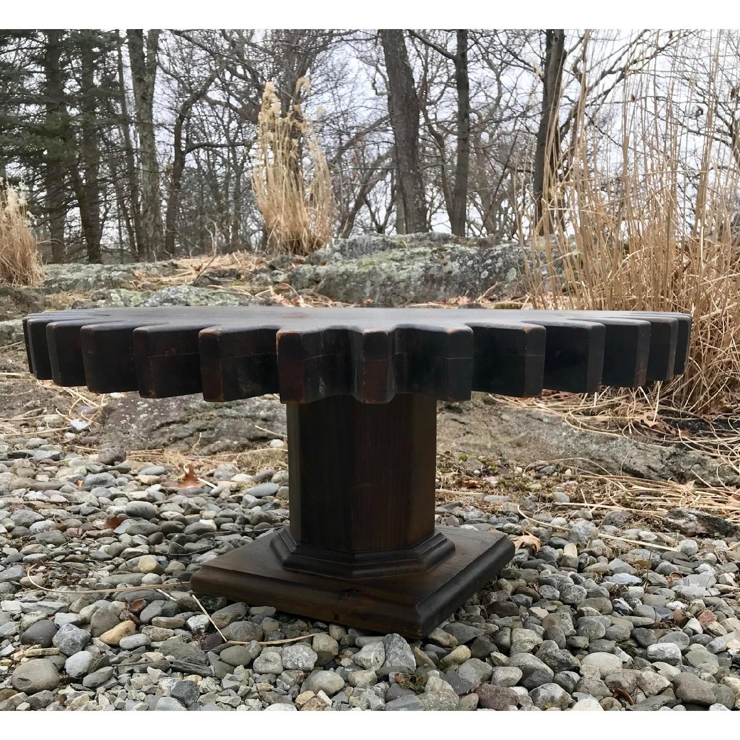 Ethan Allen Vintage Cog Wheel Sprocket Style Coffee Table - image-4
