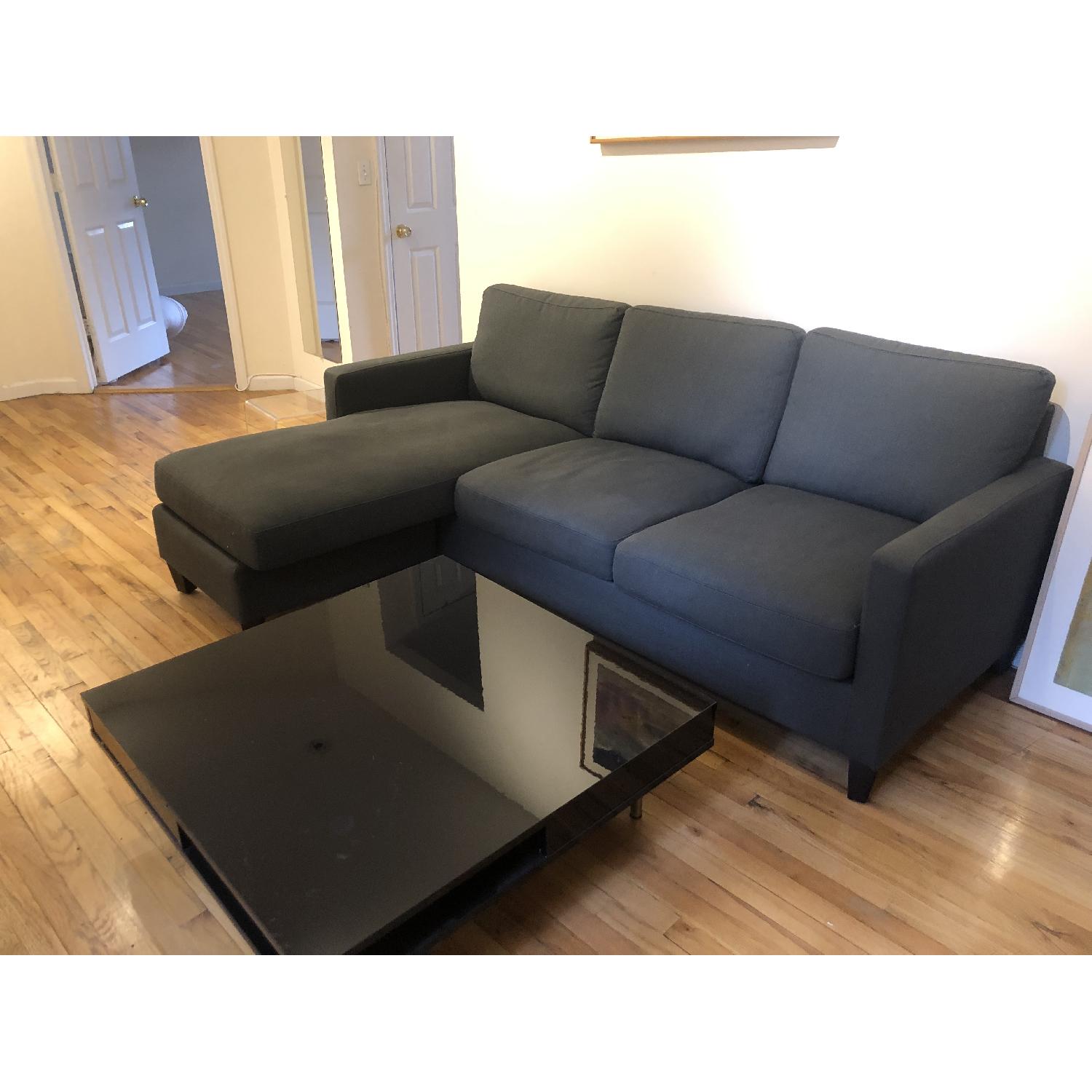 World Market Charcoal Gray Abbott Sectipnal Sofa - image-1