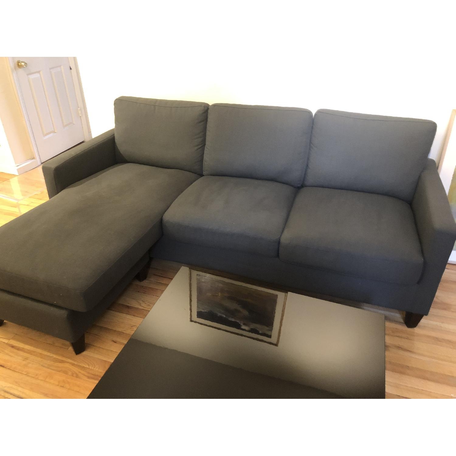 World Market Charcoal Gray Abbott Sectipnal Sofa - image-2