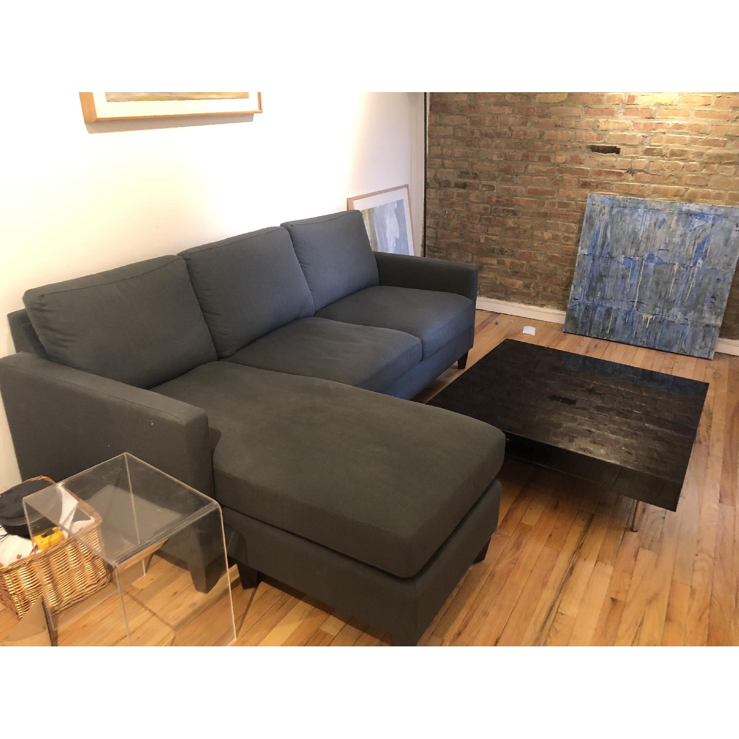 World Market Charcoal Gray Abbott Sectipnal Sofa - image-3