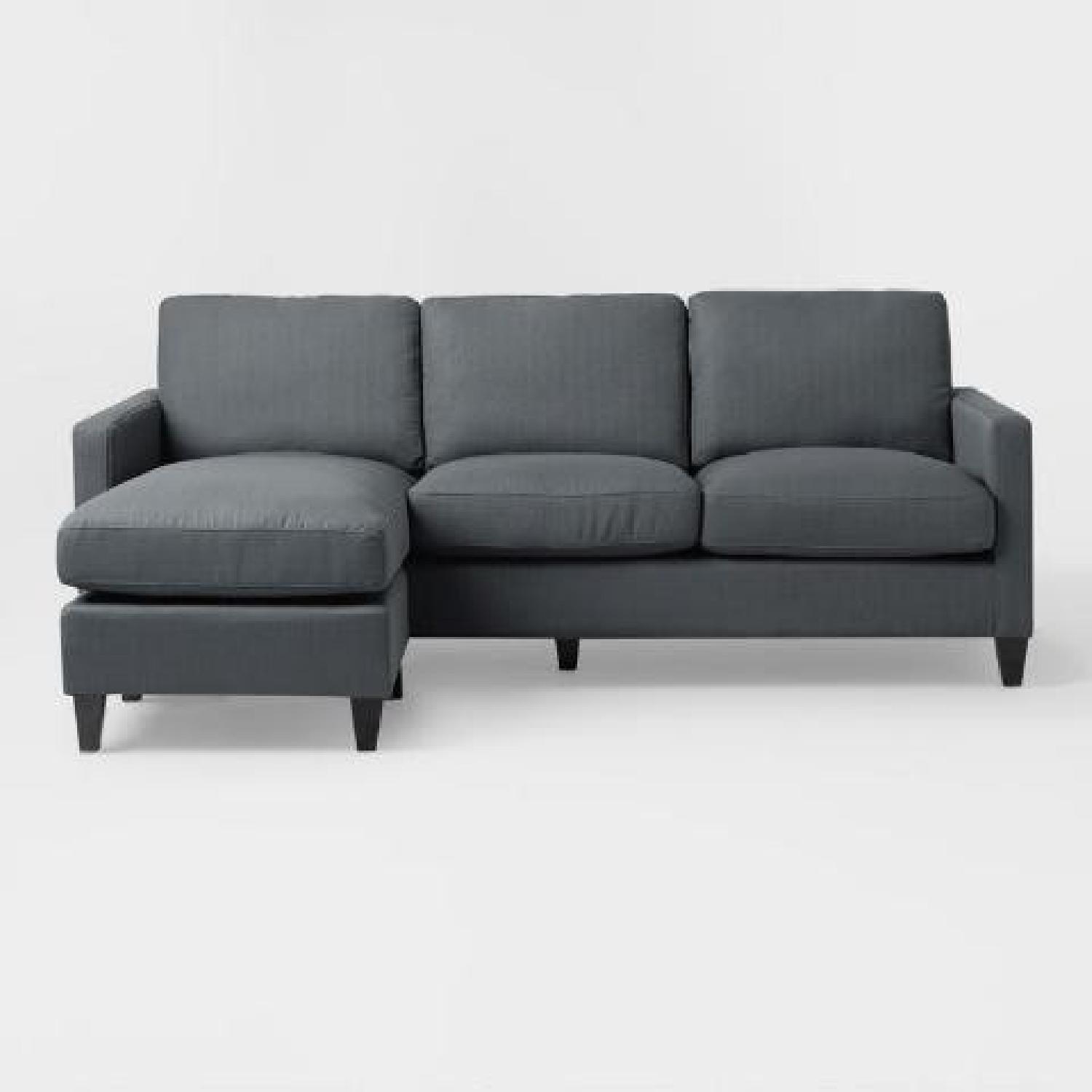 World Market Charcoal Gray Abbott Sectipnal Sofa - image-4
