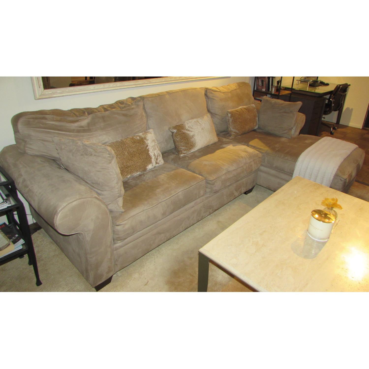 Macy S L Shaped Microfiber Sectional Sofa Aptdeco