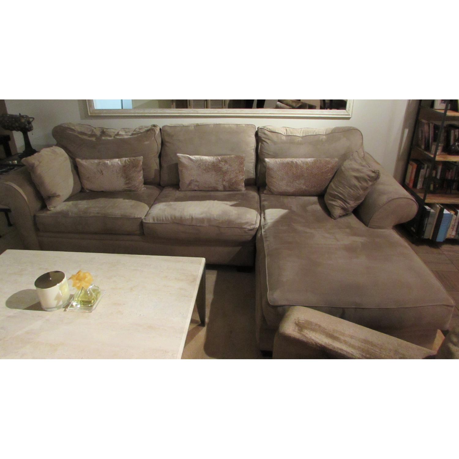 Macy's L Shaped Microfiber Sectional Sofa - image-2