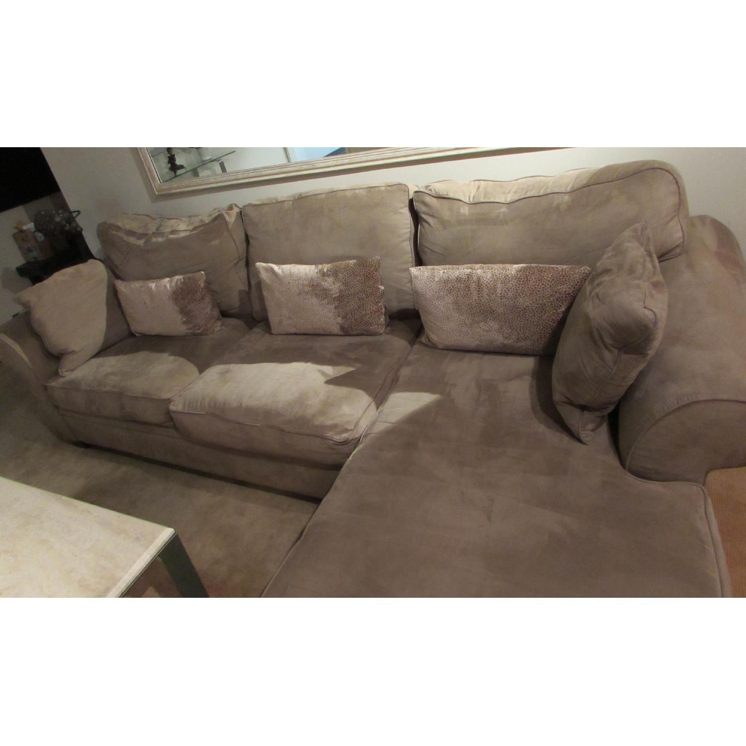 Macy's L Shaped Microfiber Sectional Sofa - image-4