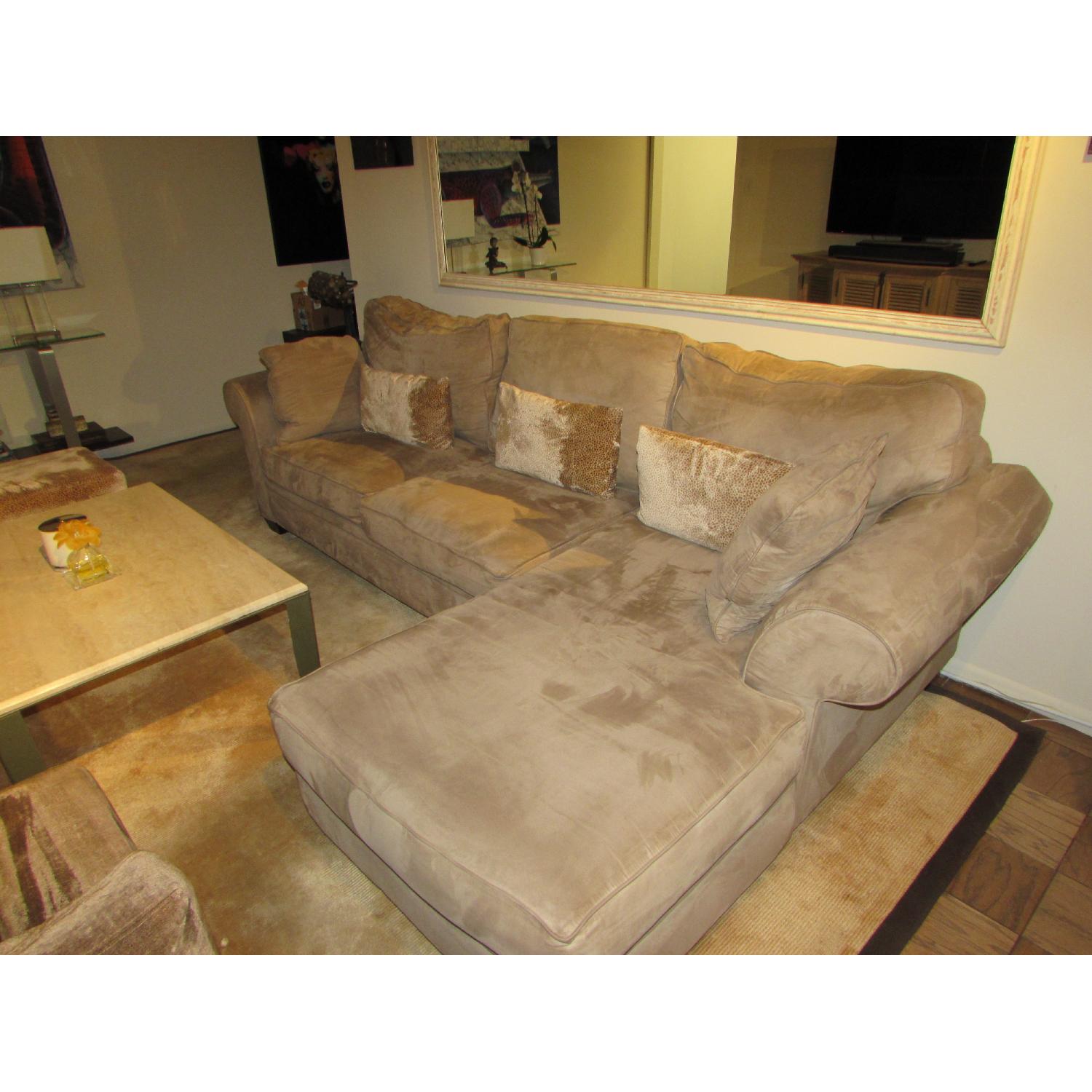 Macy's L Shaped Microfiber Sectional Sofa - image-6