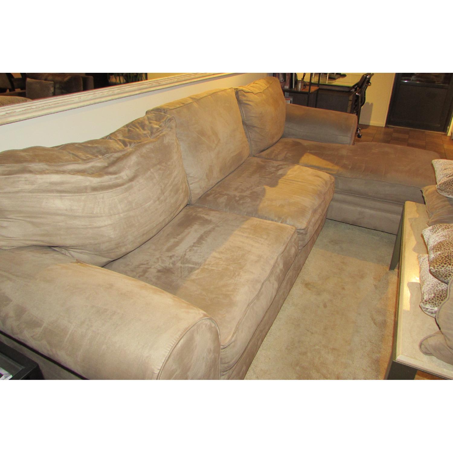 Macy's L Shaped Microfiber Sectional Sofa - image-8