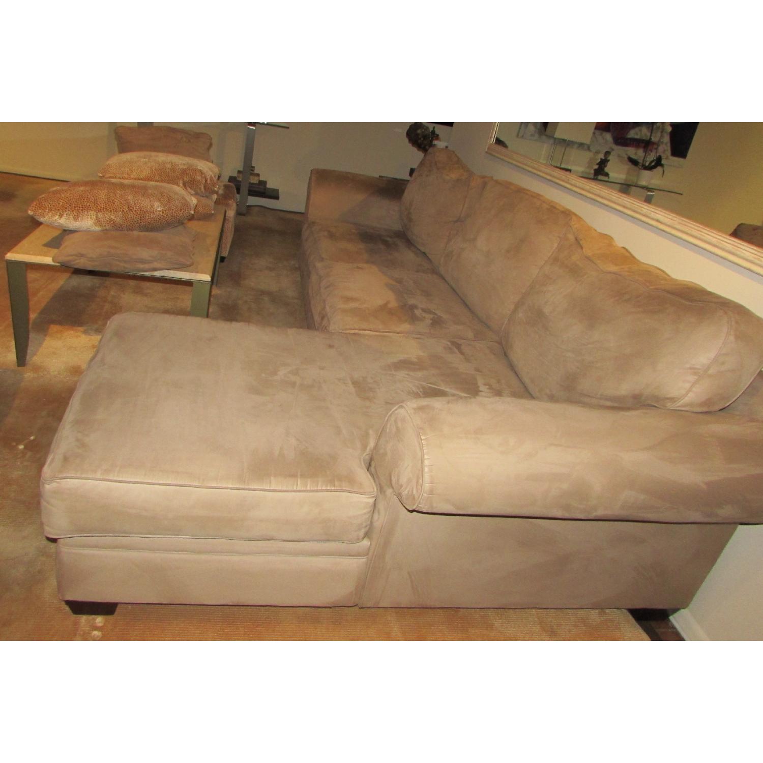 Macy's L Shaped Microfiber Sectional Sofa - image-9