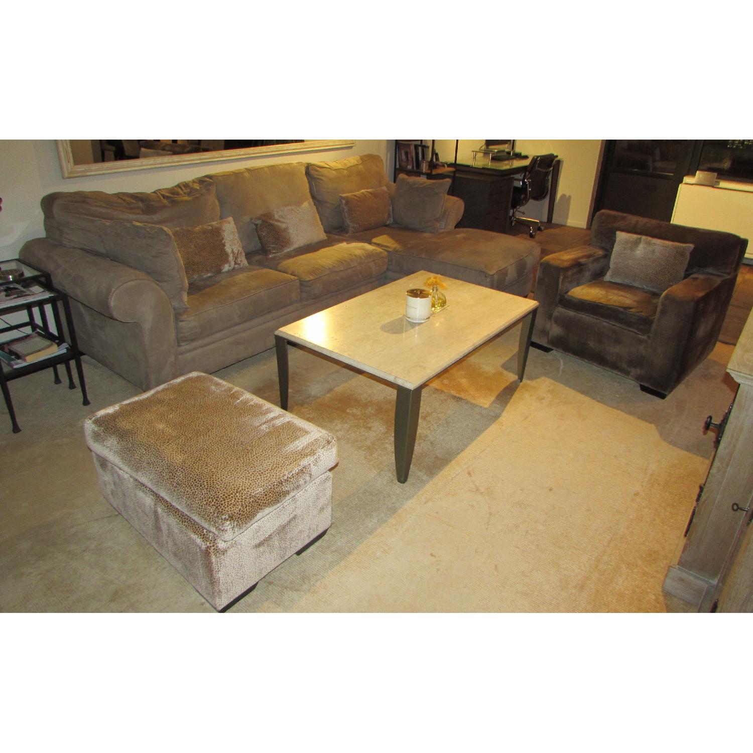 Macy's L Shaped Microfiber Sectional Sofa - image-10