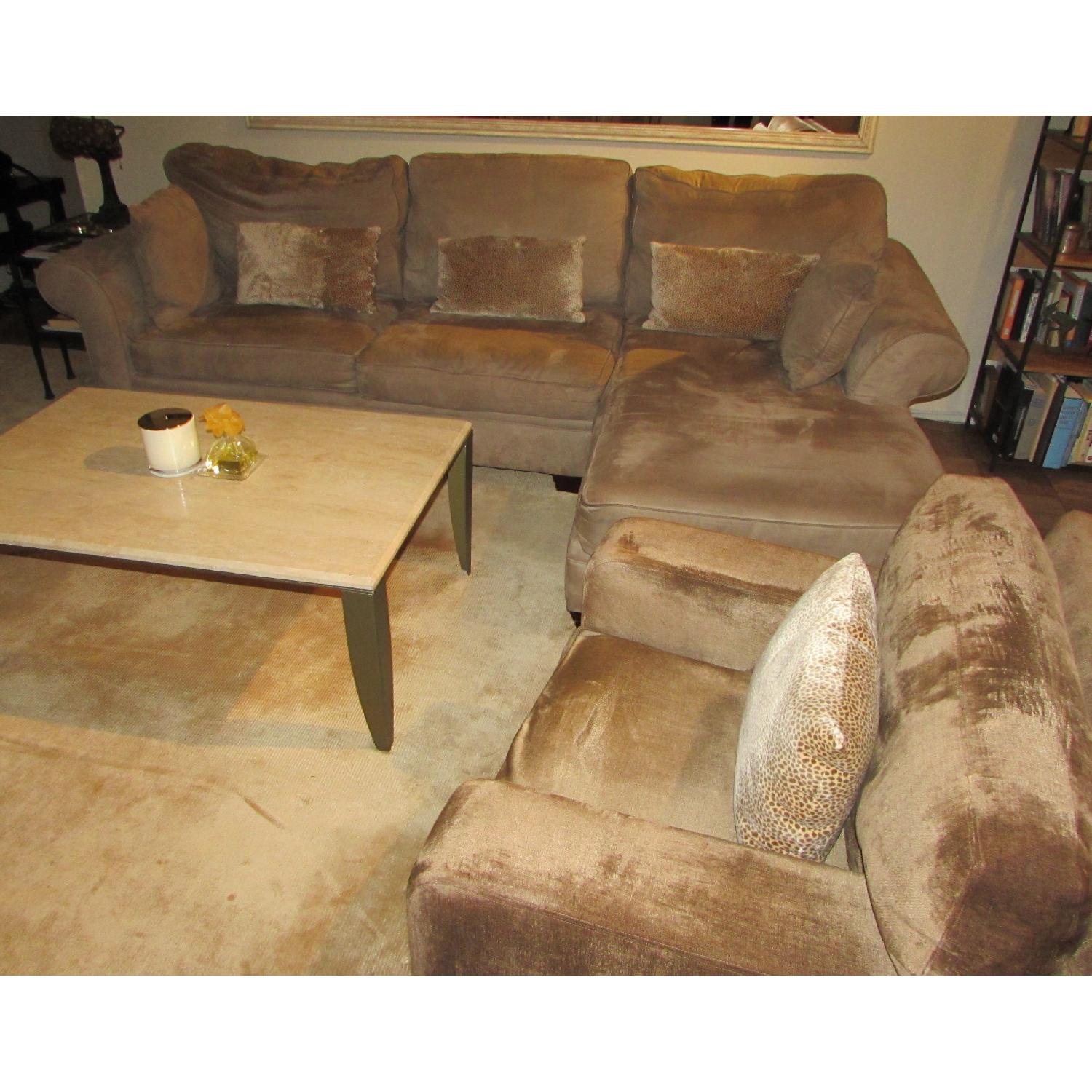 Macy's L Shaped Microfiber Sectional Sofa - image-14