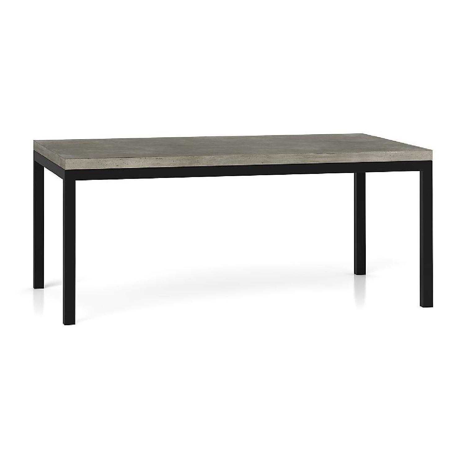 Crate & Barrel Concrete Top/Dark Steel Base Dining Table AptDeco