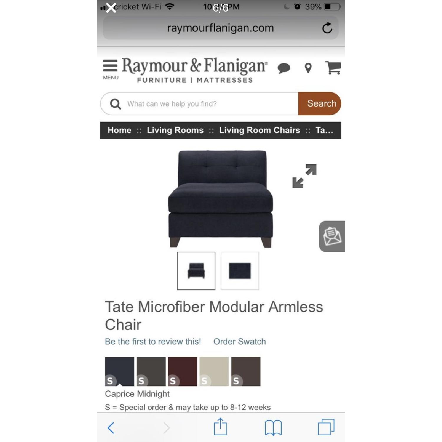 Raymour & Flanigan Grey Suede 4-Piece Sectional Sofa - image-5