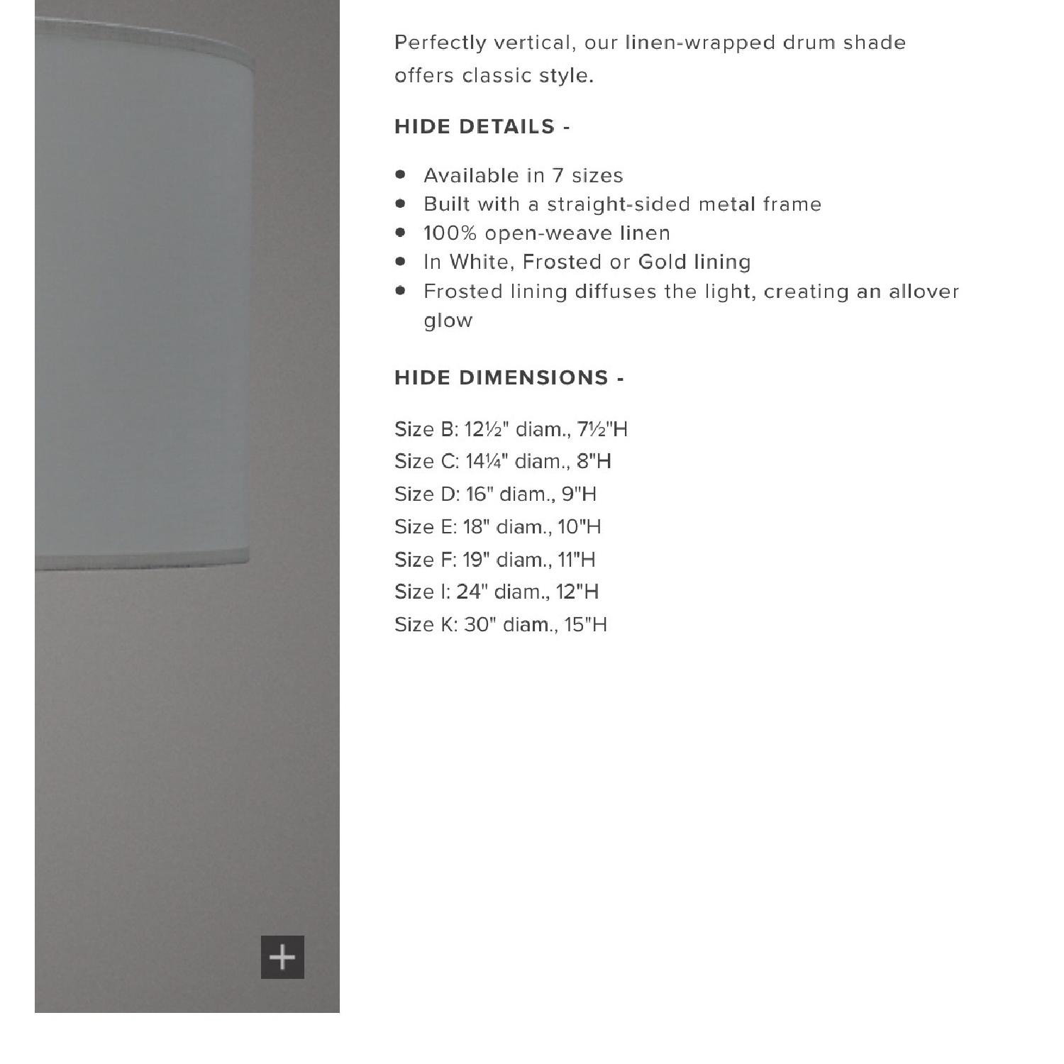 Restoration Hardware French Drum Linen Shades - image-7