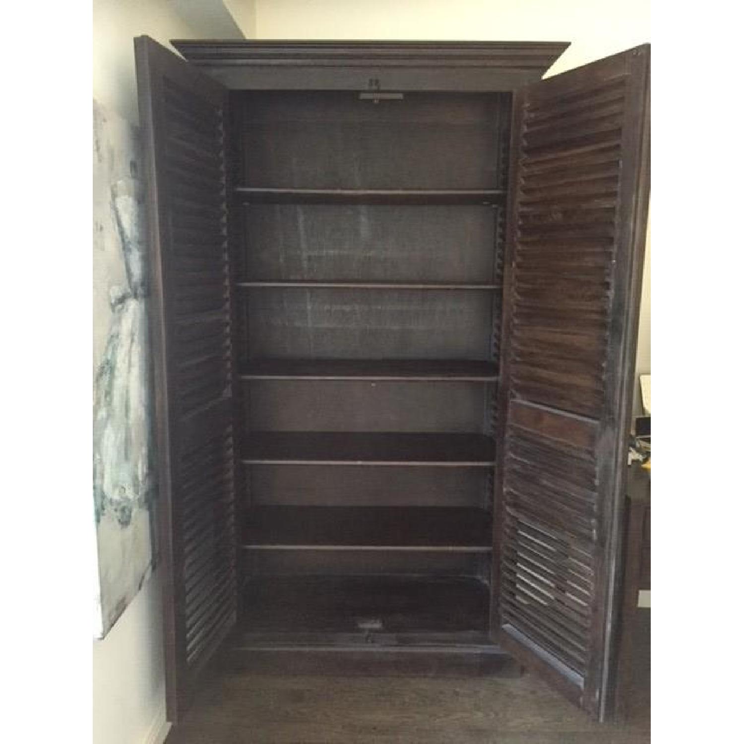 Arhaus Rustic Chocolate Brown Armoire - image-2