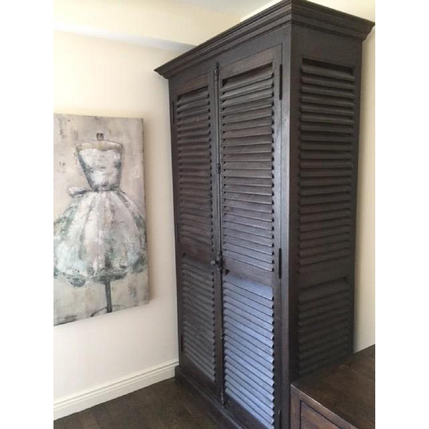 Arhaus Rustic Chocolate Brown Armoire - image-3