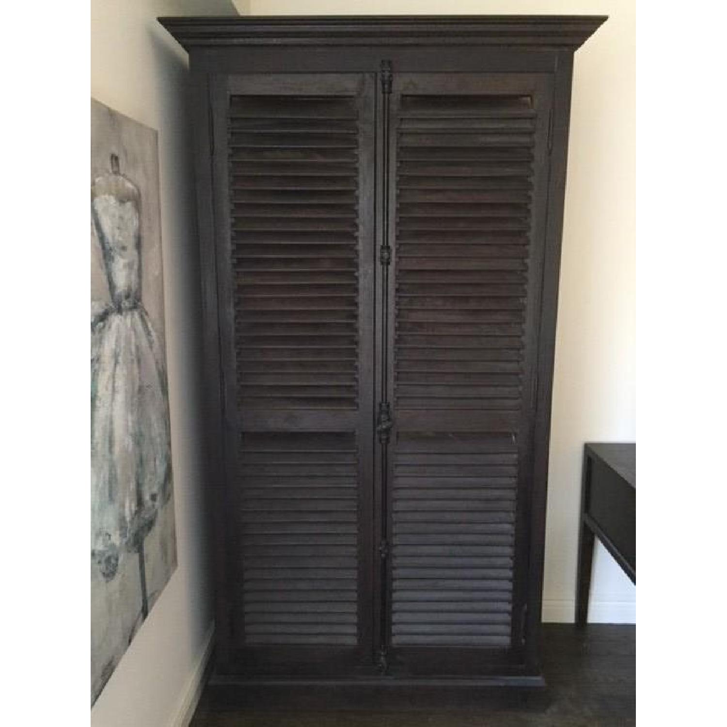 Arhaus Rustic Chocolate Brown Armoire - image-4
