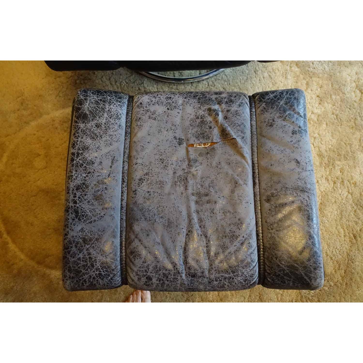 Ekornes Stressless Chair & Foot Stool in Navy Blue - image-3