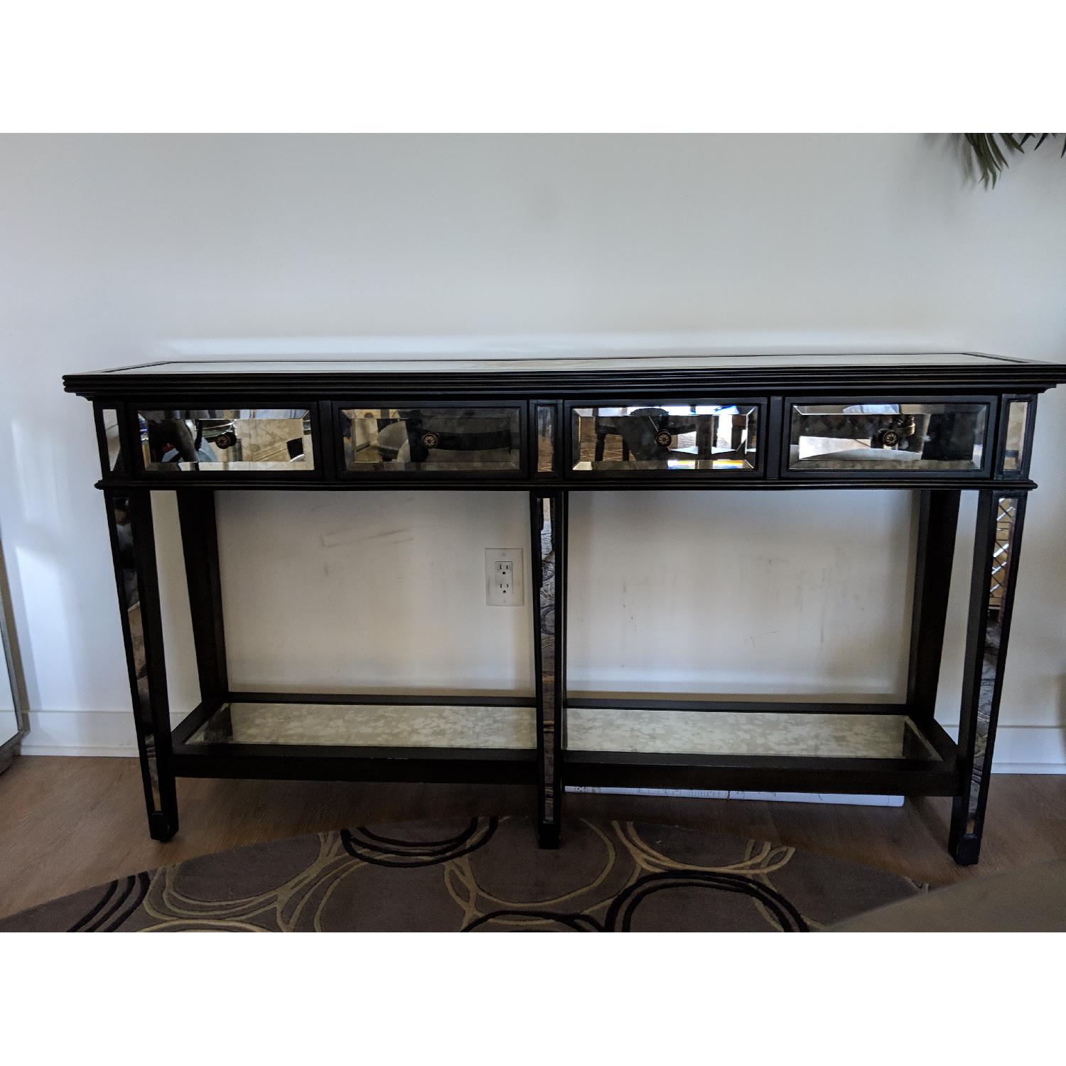 Arhaus Black Wood & Mirrored Console Table - image-1