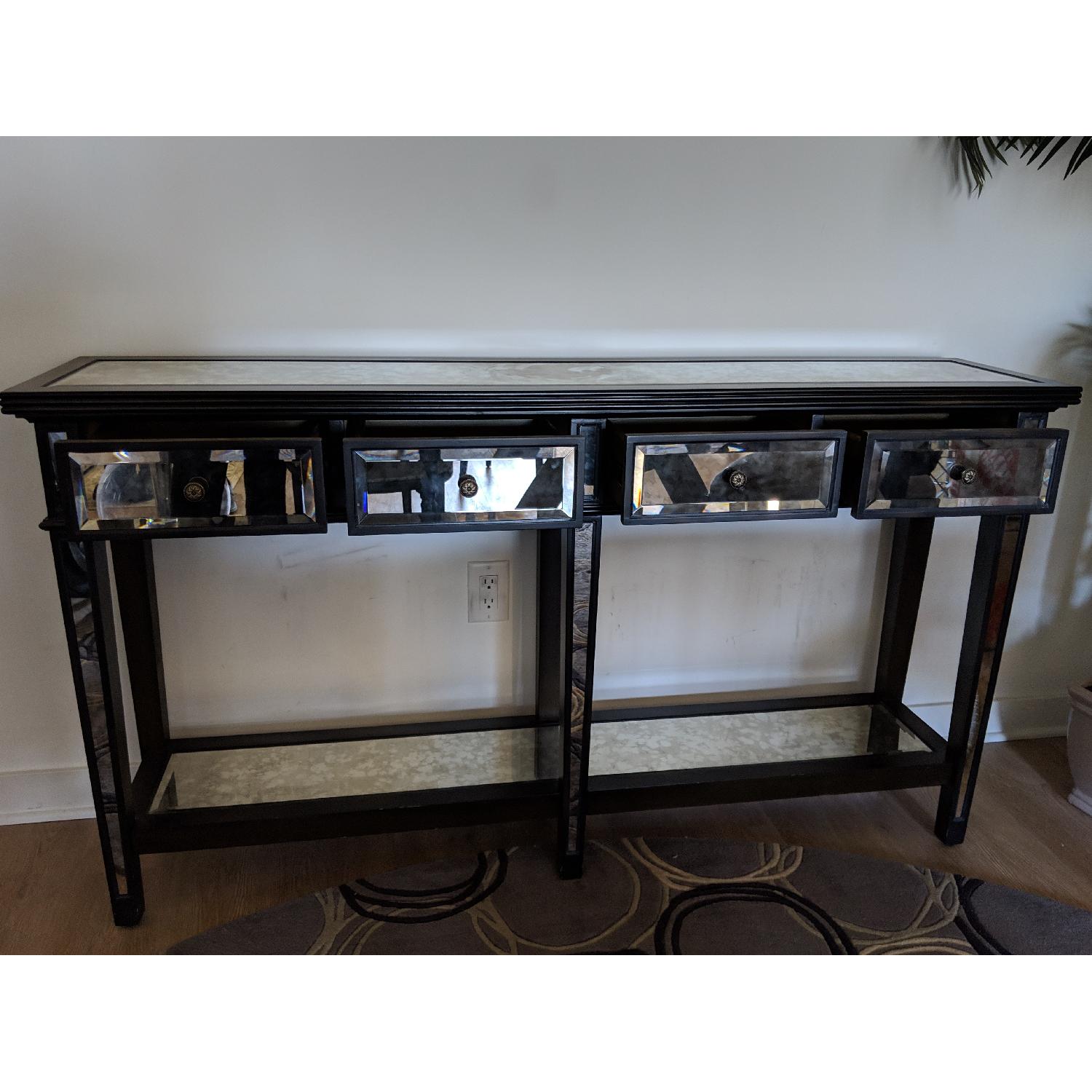 Arhaus Black Wood & Mirrored Console Table - image-2