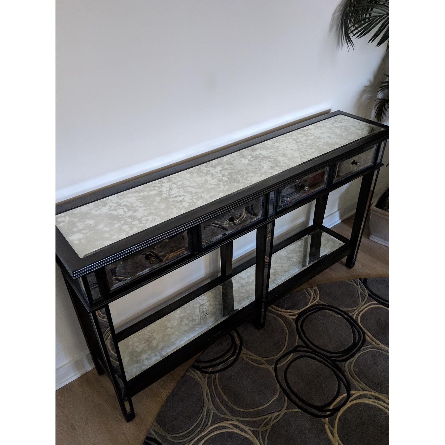 Arhaus Black Wood & Mirrored Console Table - image-3