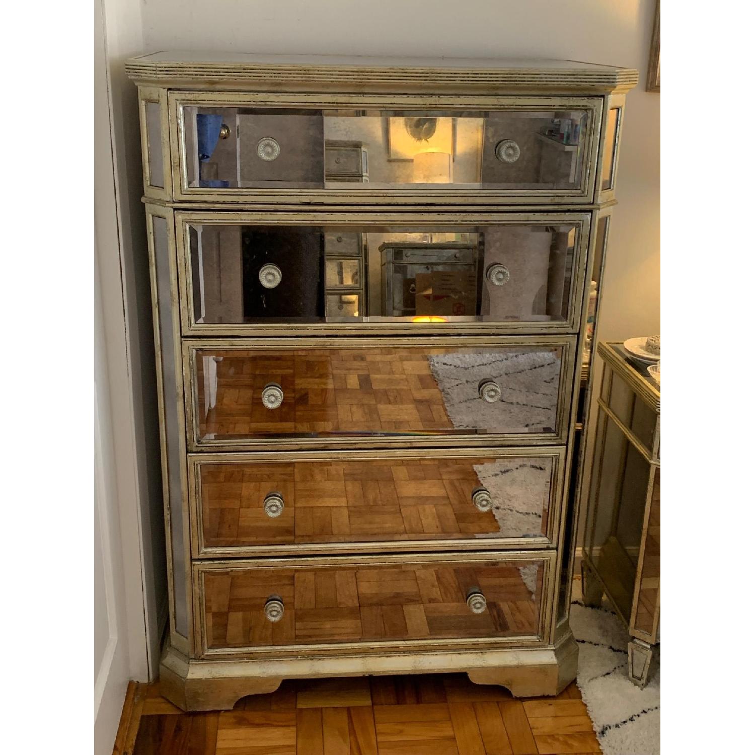 Z Gallerie Borghese Mirrored 5 Drawer Chest - image-3