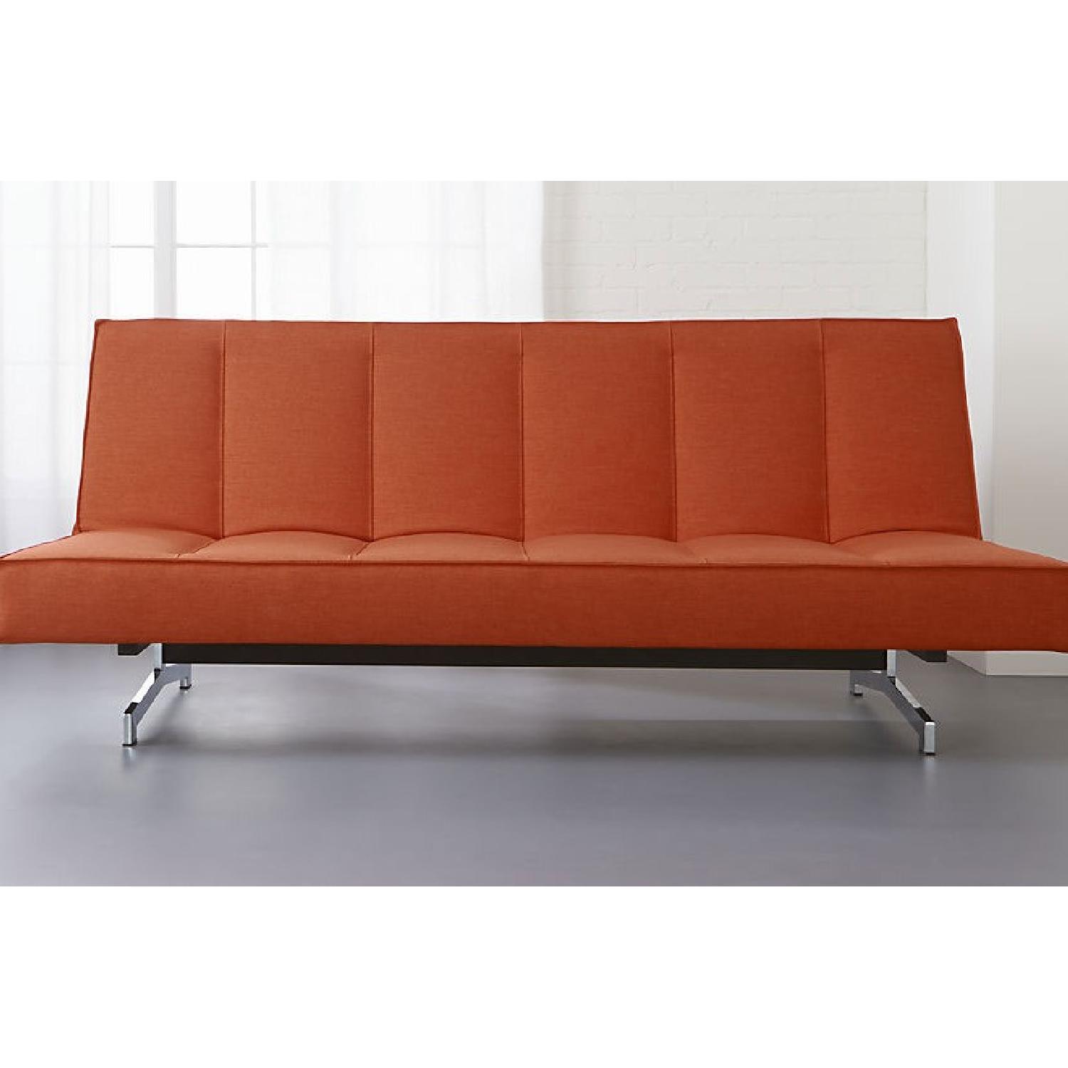 CB2 Flex Orange Sleeper Sofa - image-1