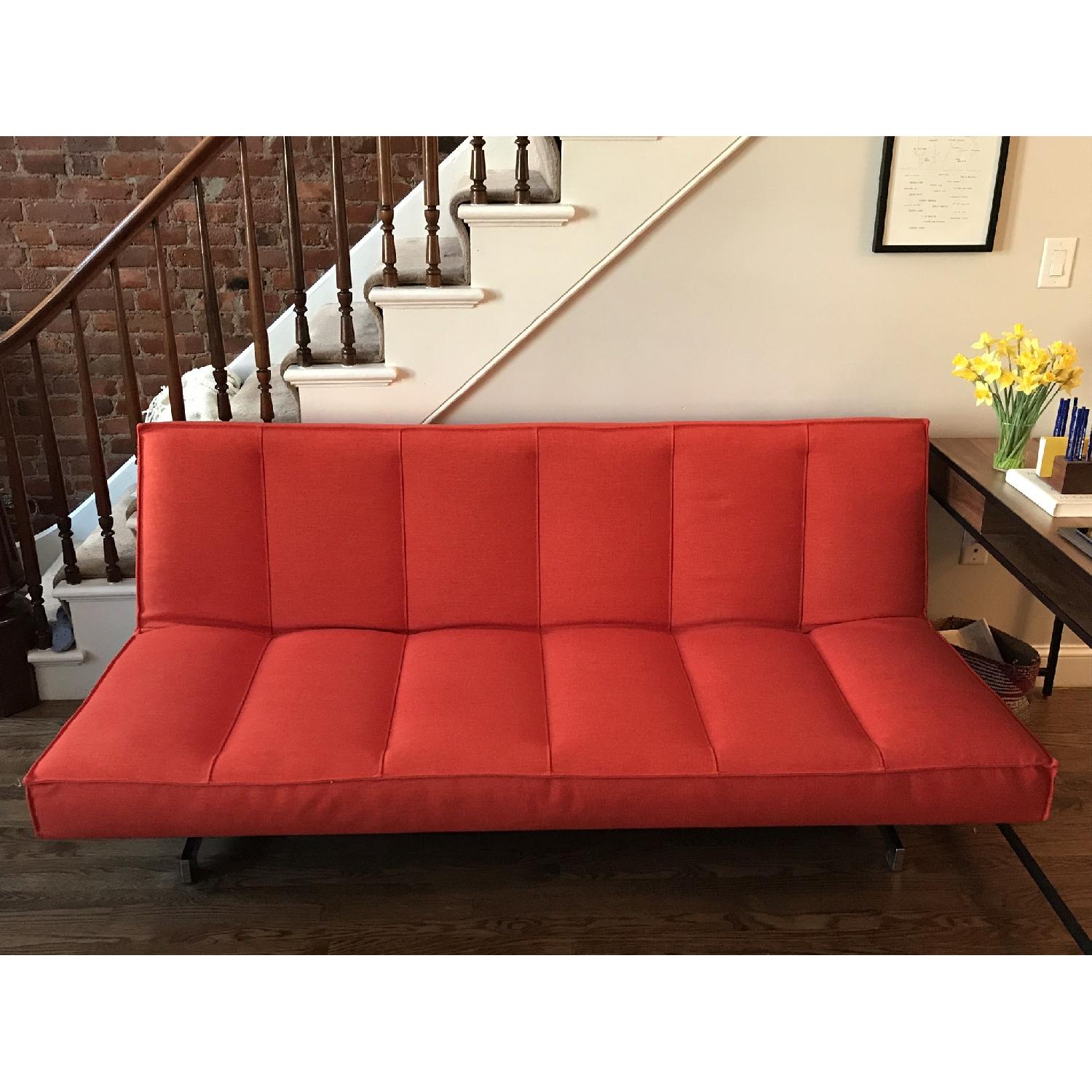CB2 Flex Orange Sleeper Sofa - image-5