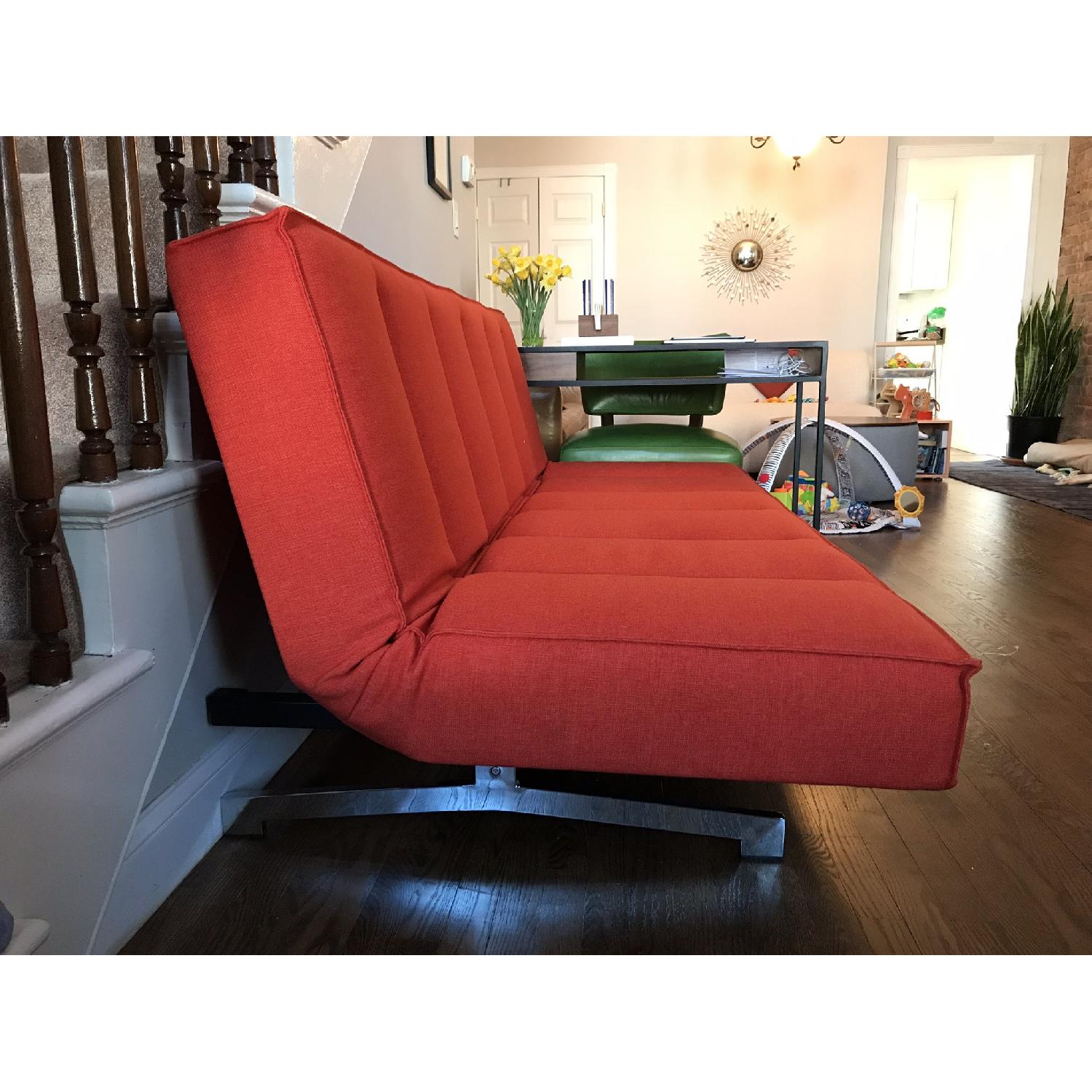 CB2 Flex Orange Sleeper Sofa - image-6