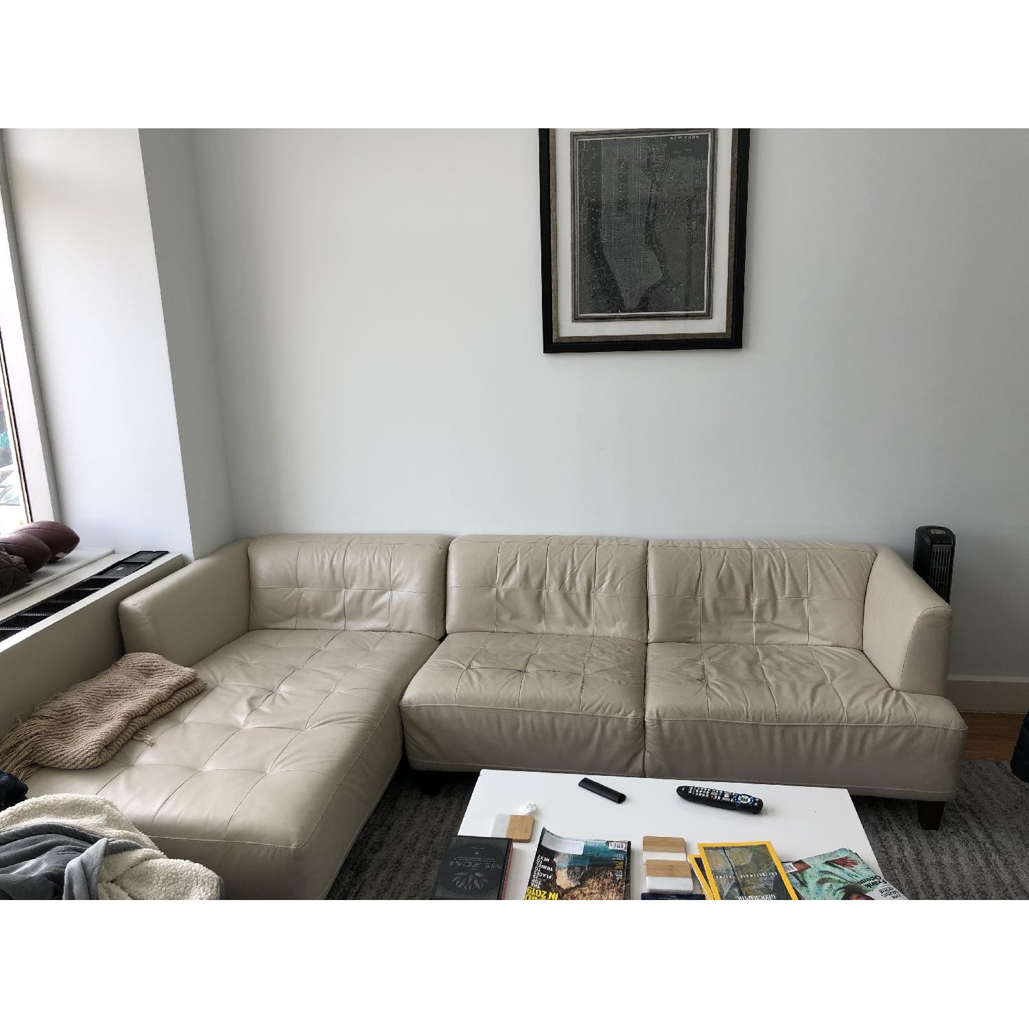 West Elm Leather 2-Piece Sectional Sofa - image-1