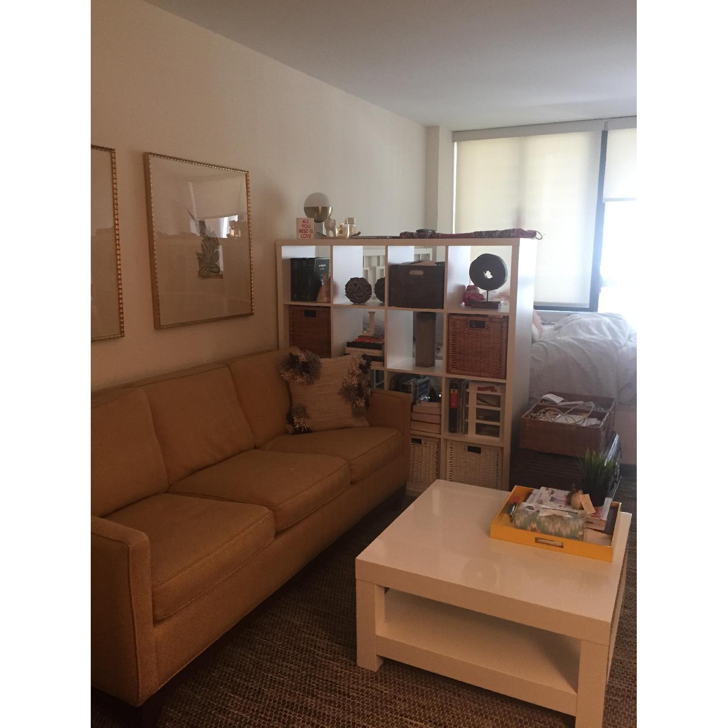 Ikea Kallax Shelving Unit/Room Divider w/ 4 White Baskets - image-1