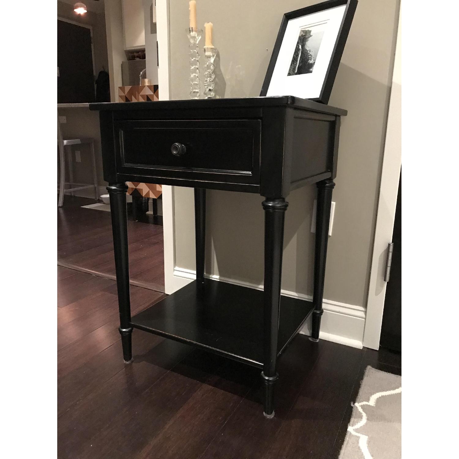 Crate & Barrel Bedside Table w/ 1 Drawer & Shelf - image-1